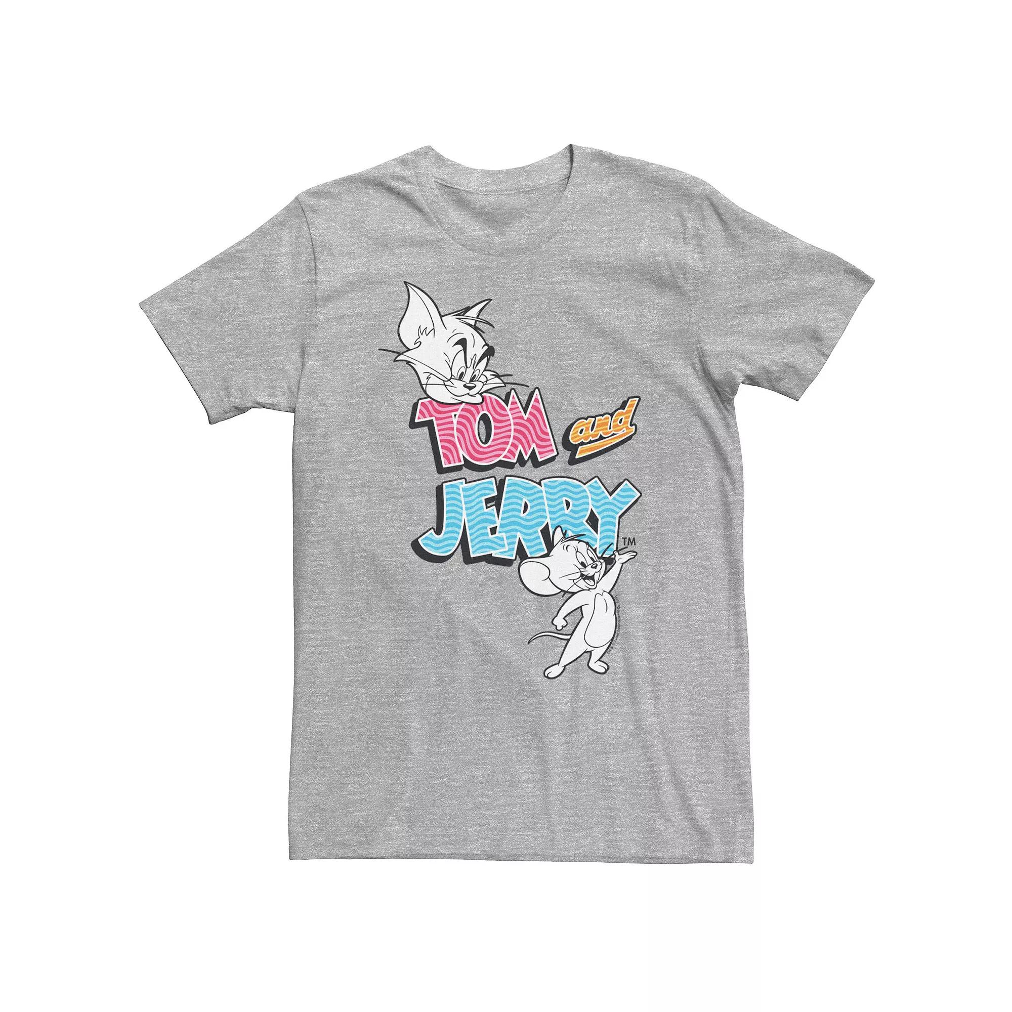 Big & Tall Tom and Jerry Retro Pattern Logo Tee, Men's,  Product Image