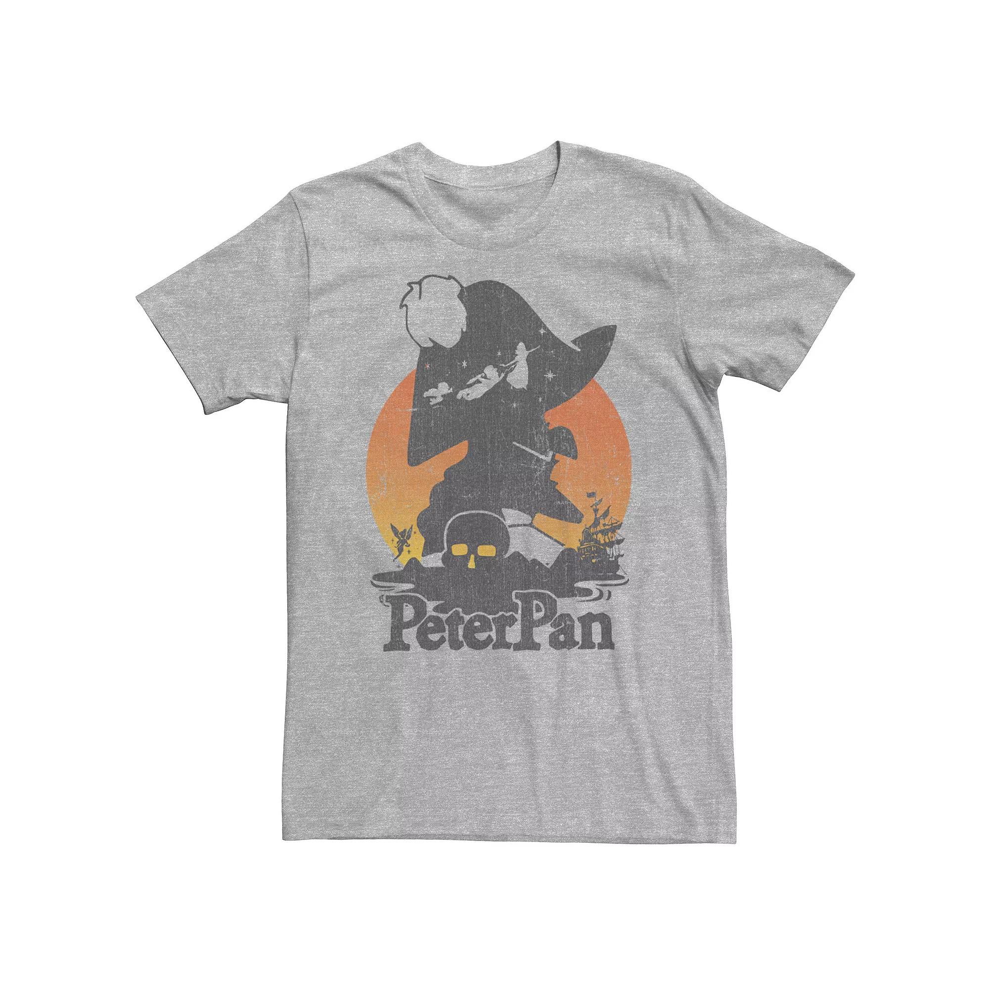 Big & Tall Disney Peter Pan Fly To Neverland Hook Silhouette Tee, Men's, Size: 4XL, Athletic Grey Product Image