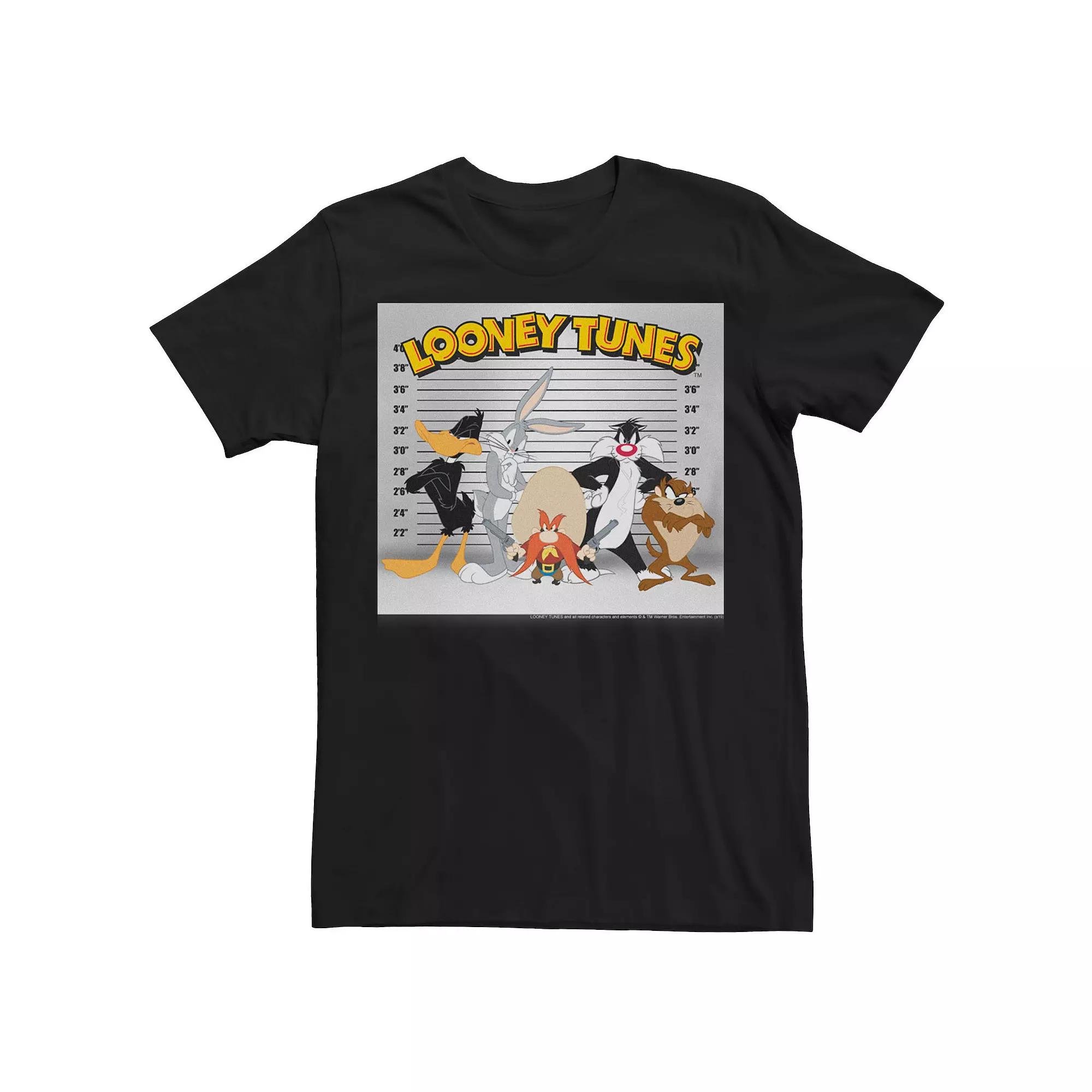Men's Looney Tunes Mugshot Poster Tee, Size: XL, Black Product Image