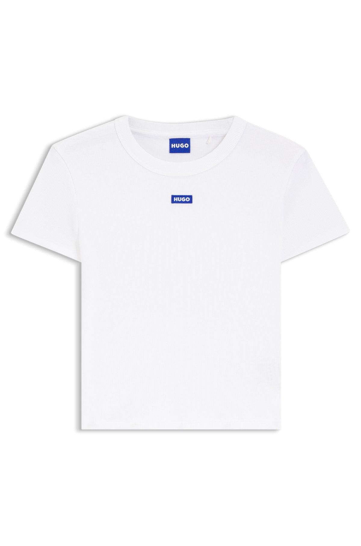 Slim-fit stretch-cotton shirt with logo tape Product Image