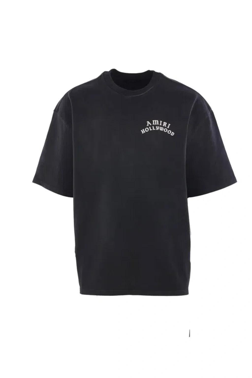 AMIRI Black Crewneck T-shirt With Logo Lettering On Front And Rear Product Image