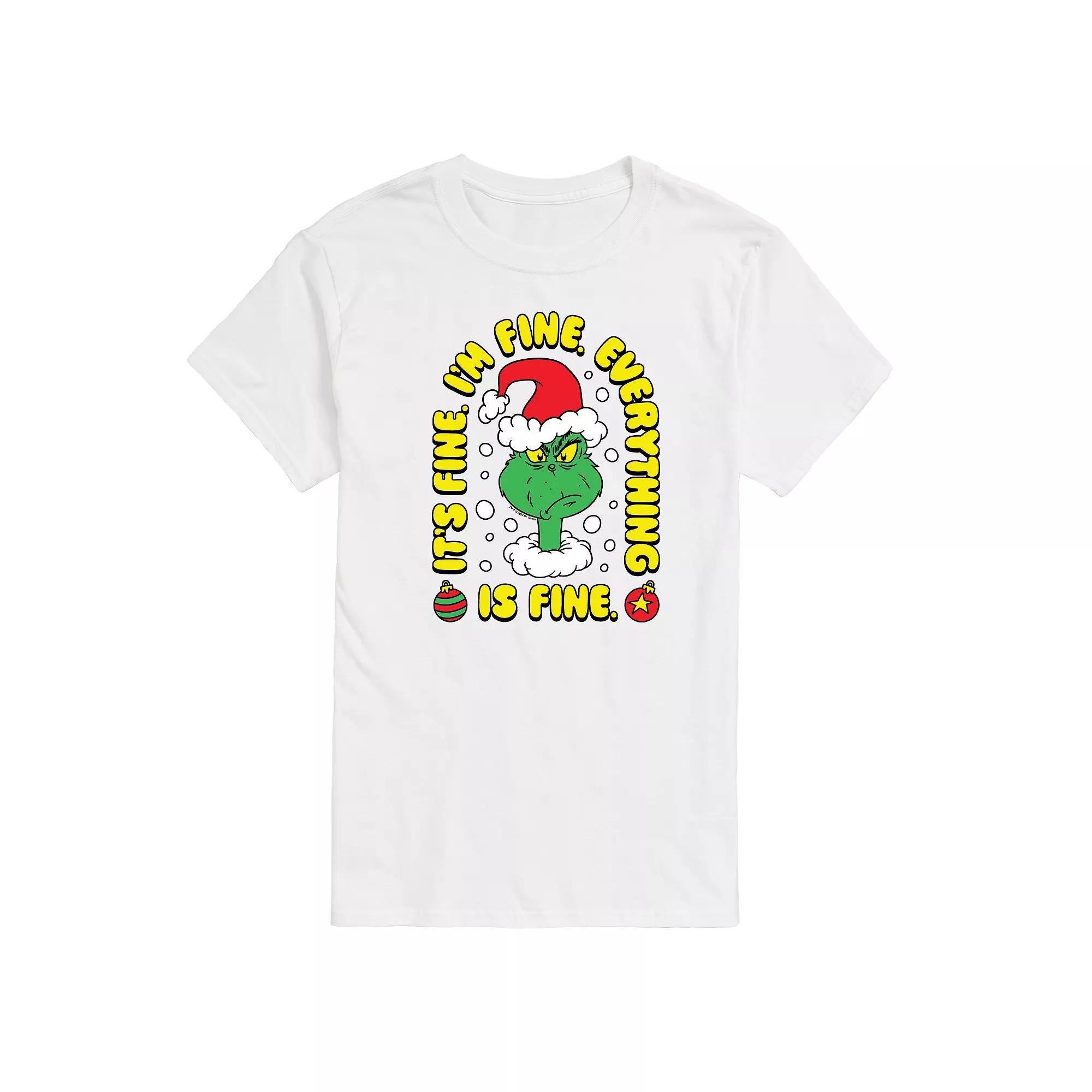 Big & Tall Dr. Seuss The Grinch Everything Is Fine Graphic Tee, Men's,  Product Image