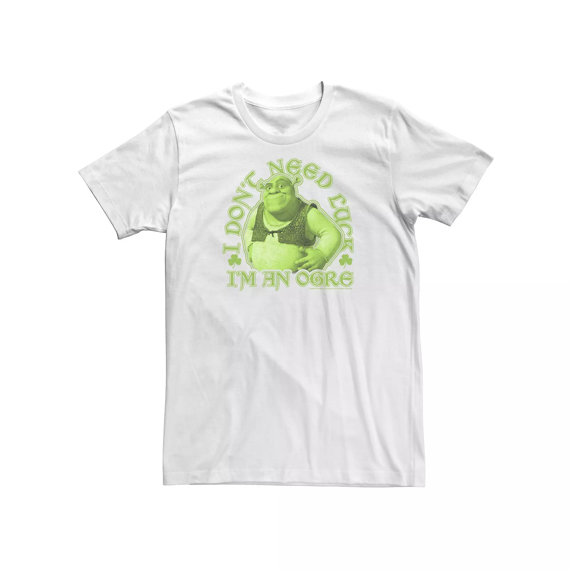 Big & Tall Shrek Saint Patrick's Day "I Don't Need Luck I'm An Ogre" Tee, Men's,  Product Image