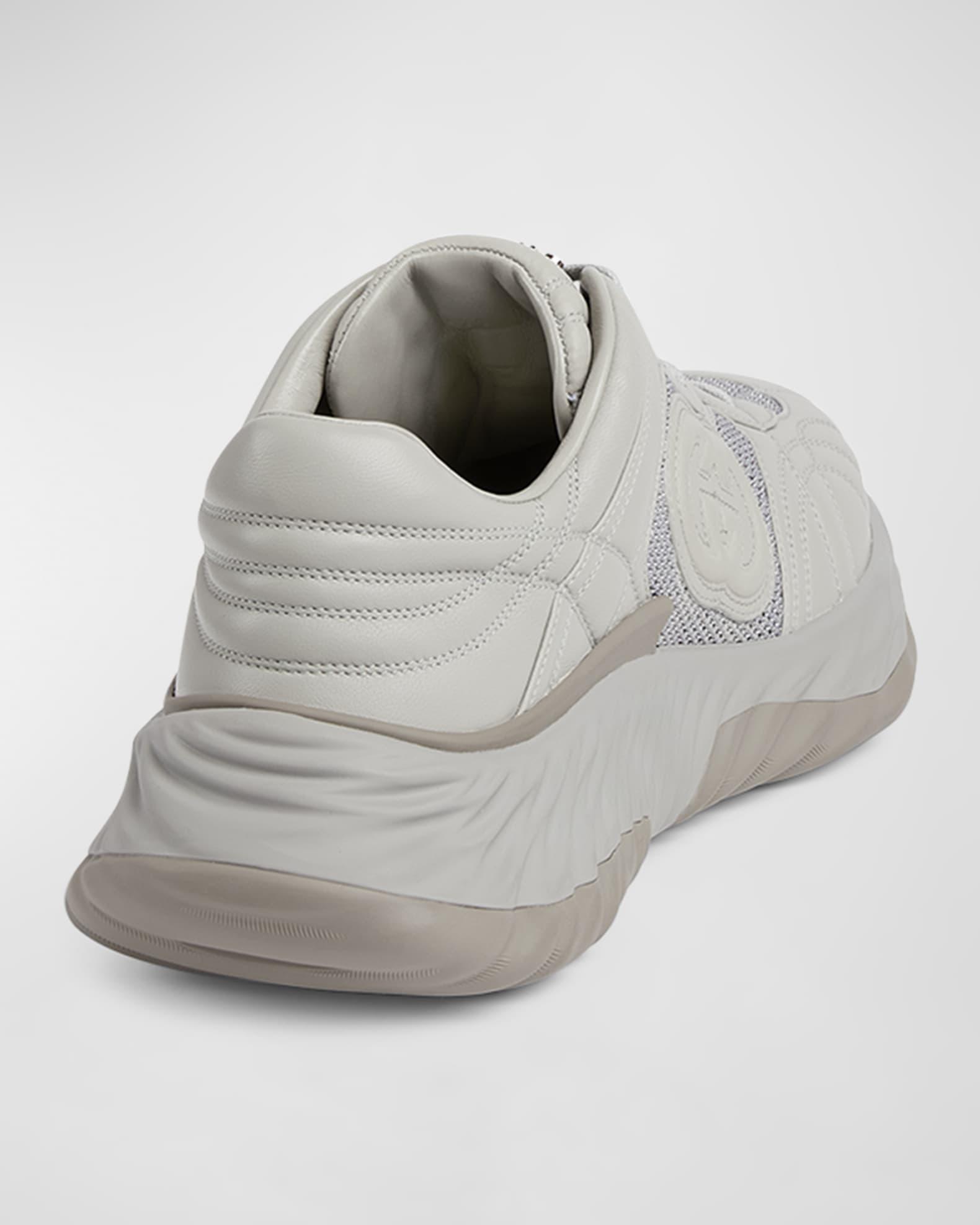 Men's Ripple Mesh and Leather Low-Top Sneakers Product Image