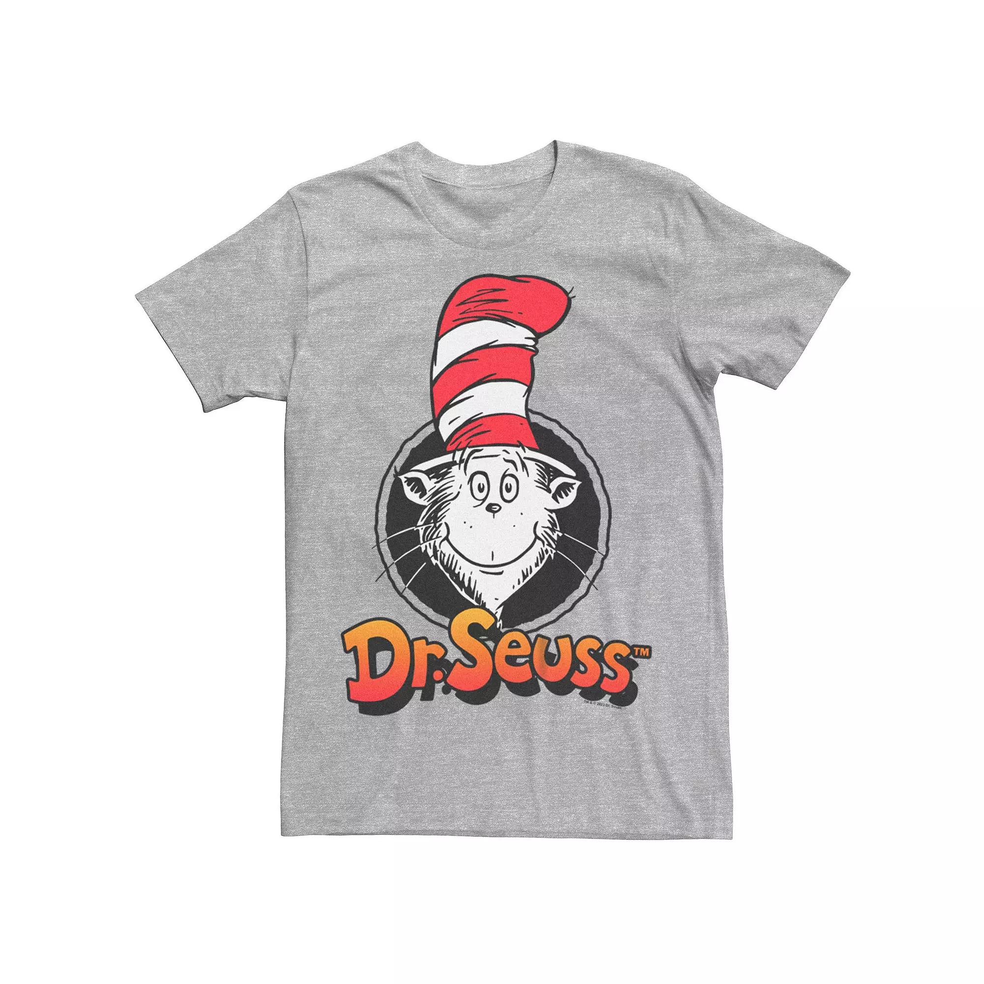 Men's Dr. Seuss The Cat In The Hat Stamp Graphic Tee, Size: Large, Athletic Grey Product Image