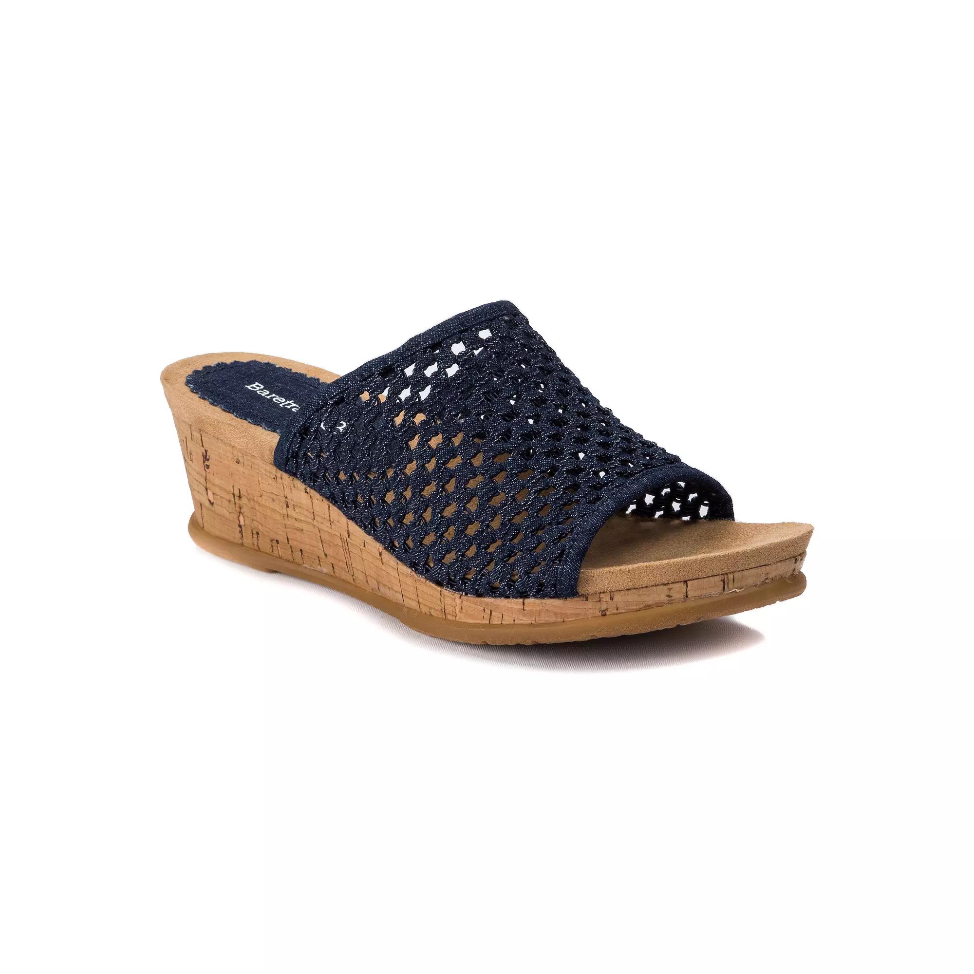 Baretraps Flossey Womens Wedge Sandals Dark Blue Product Image