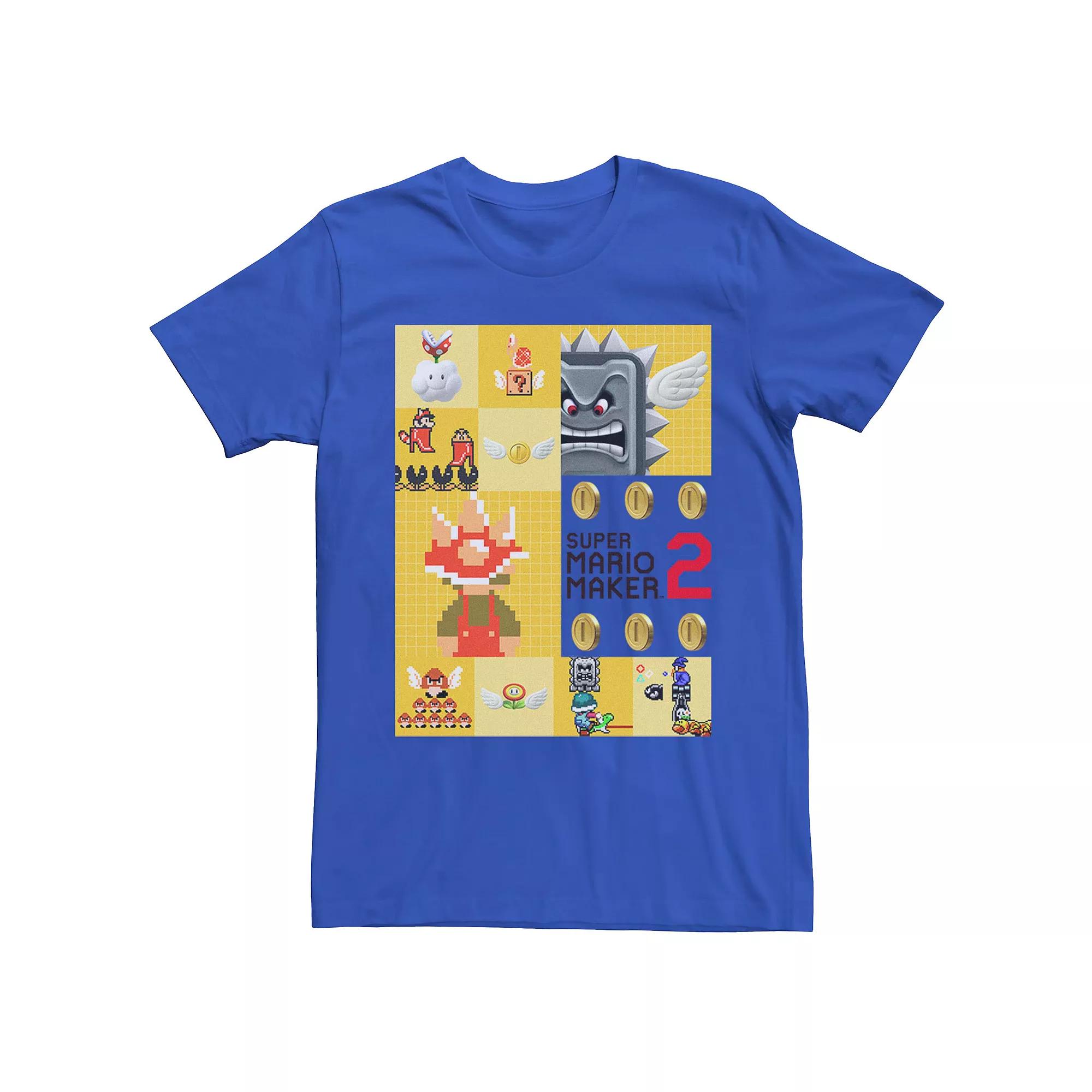 Men's Nintendo Super Mario Maker 2 Building Blocks Short Sleeve Tee, Size: XL, Royal Product Image