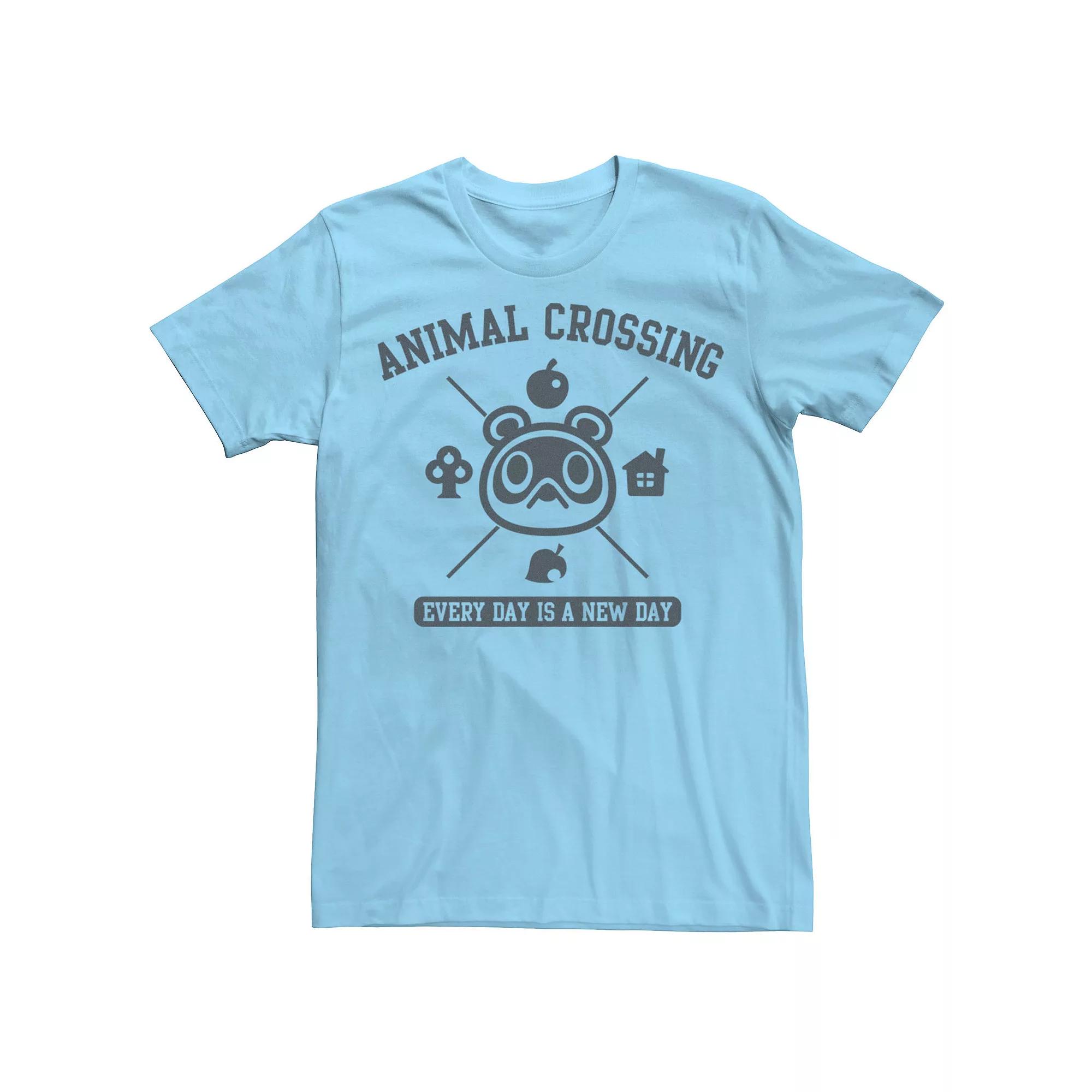 Men's Nintendo Animal Crossing Everyday Is A New Day Logo Graphic Tee, Size: XXL, Light Blue Product Image