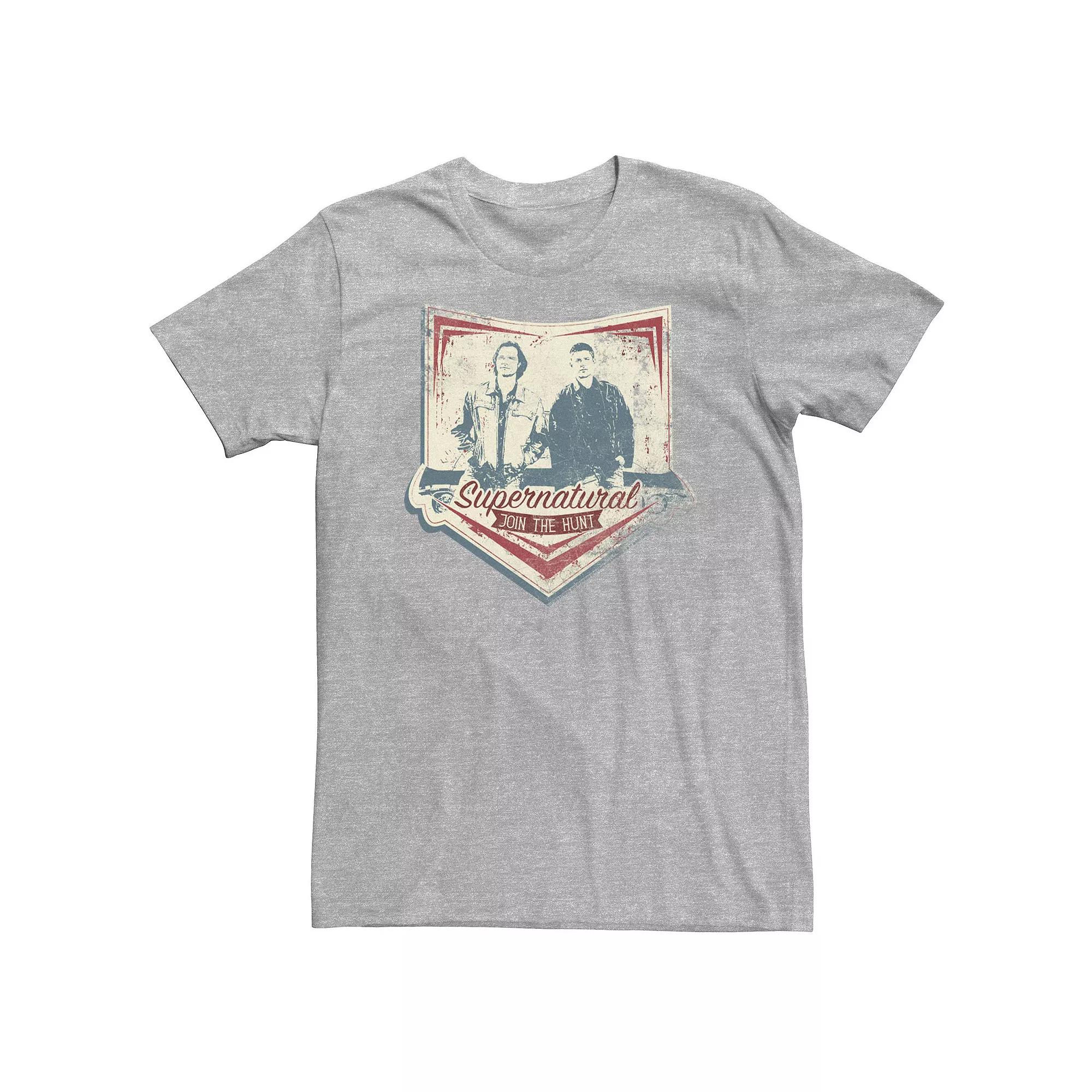 Big & Tall Supernatural Join The Hunt Rustic Portrait Badge Tee, Men's,  Product Image