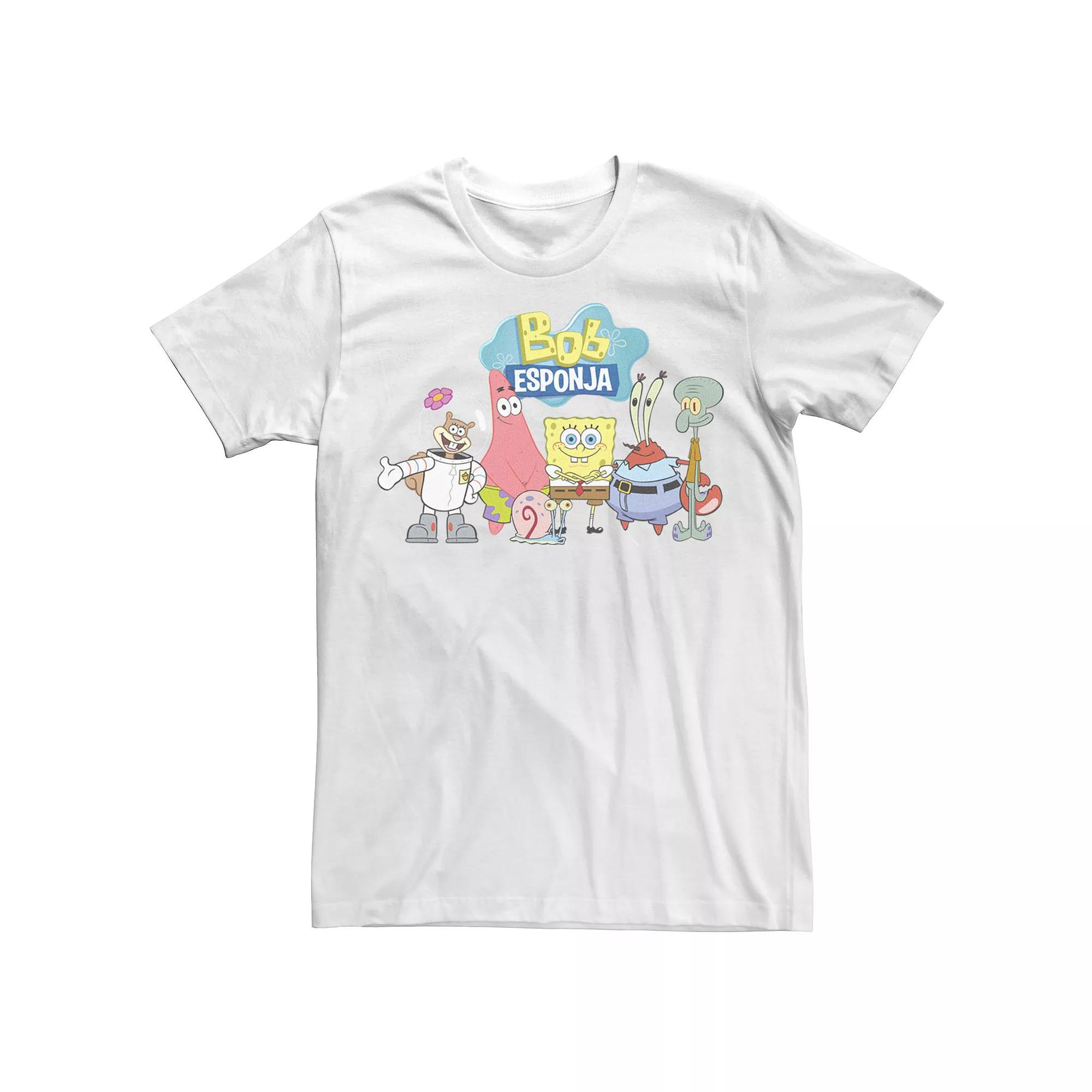 Men's Nickelodeon SpongeBob SquarePants Bob Esponja Happy Group Shot Graphic Tee,  Product Image