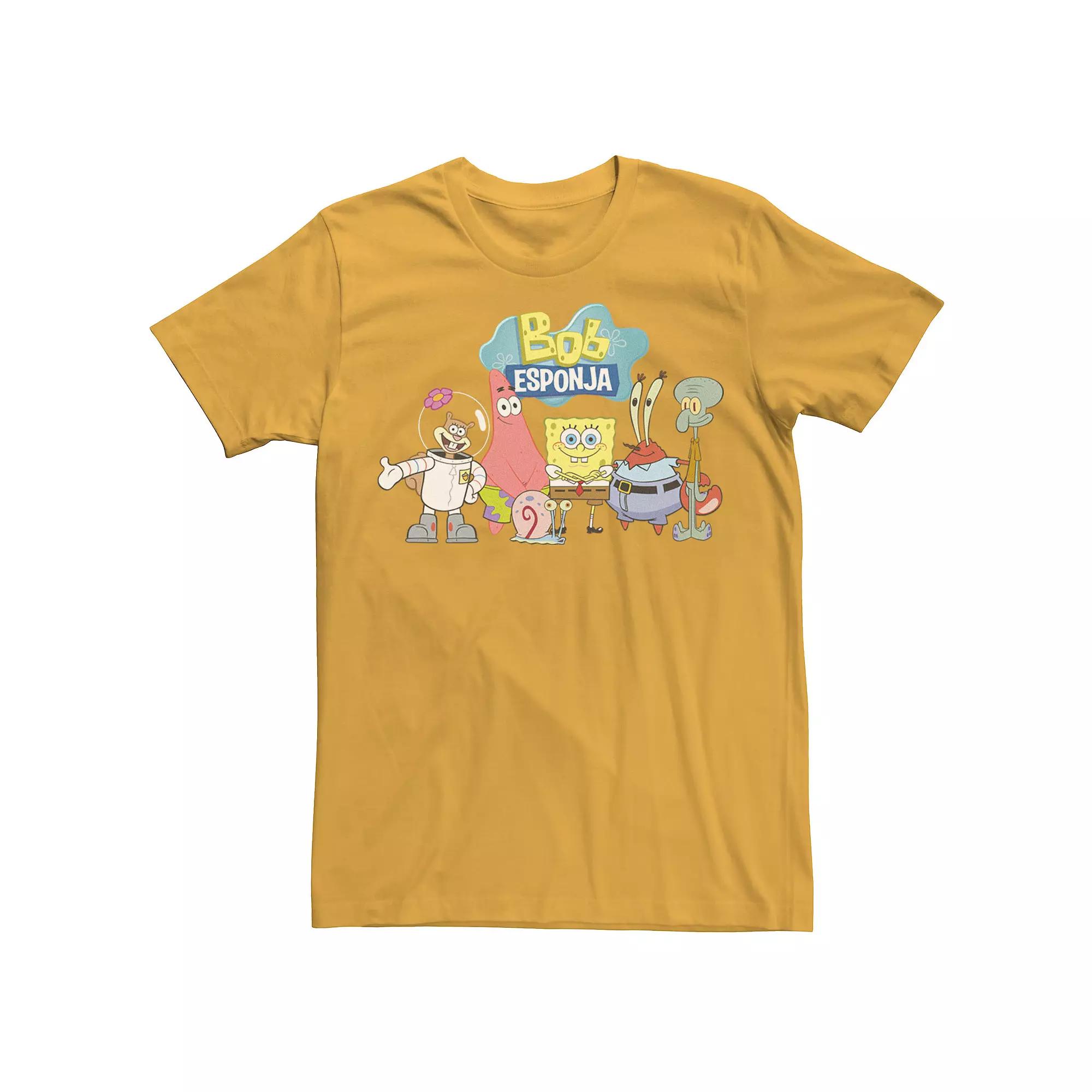 Men's Nickelodeon SpongeBob SquarePants Bob Esponja Happy Group Shot Graphic Tee,  Product Image