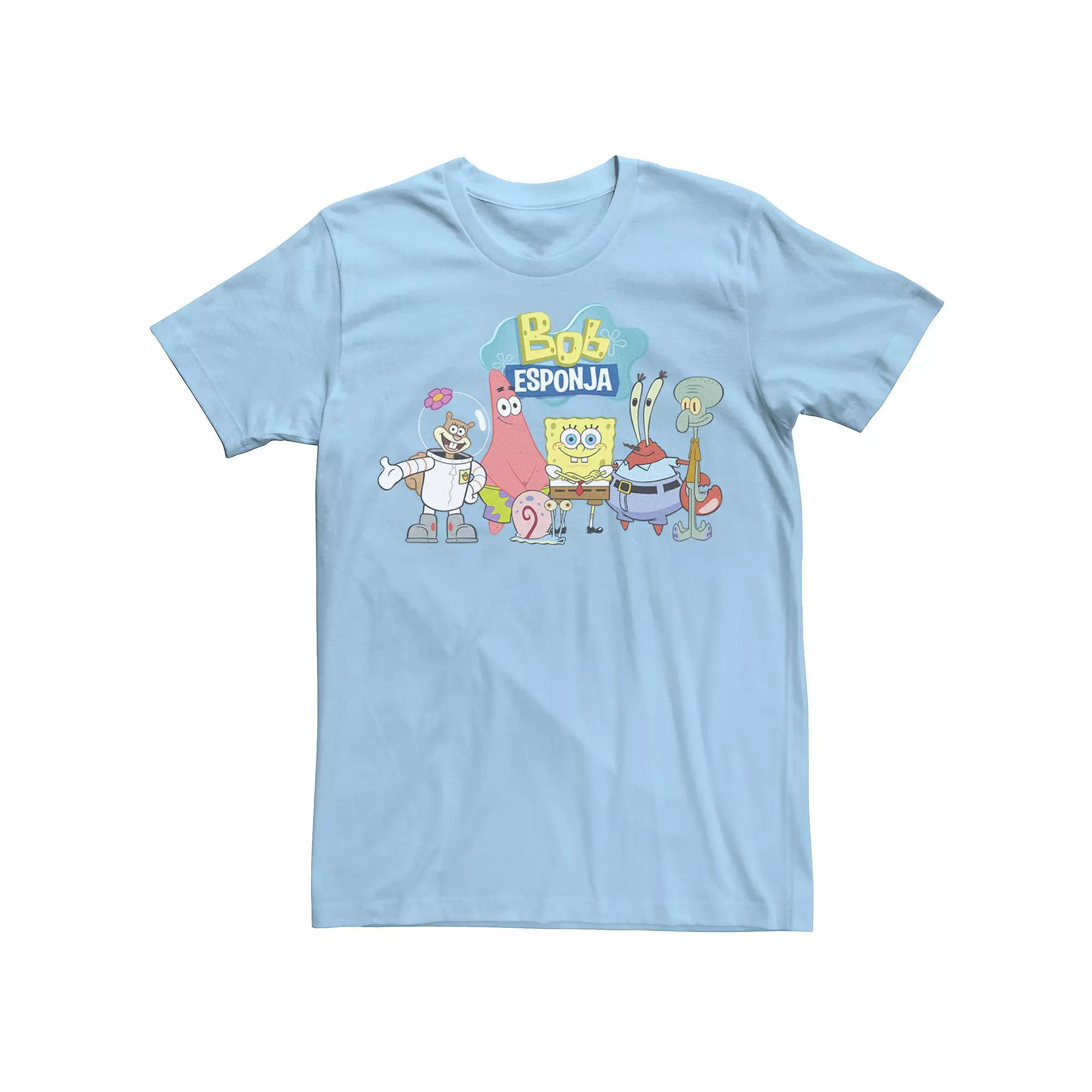 Men's Nickelodeon SpongeBob SquarePants Bob Esponja Happy Group Shot Graphic Tee,  Product Image