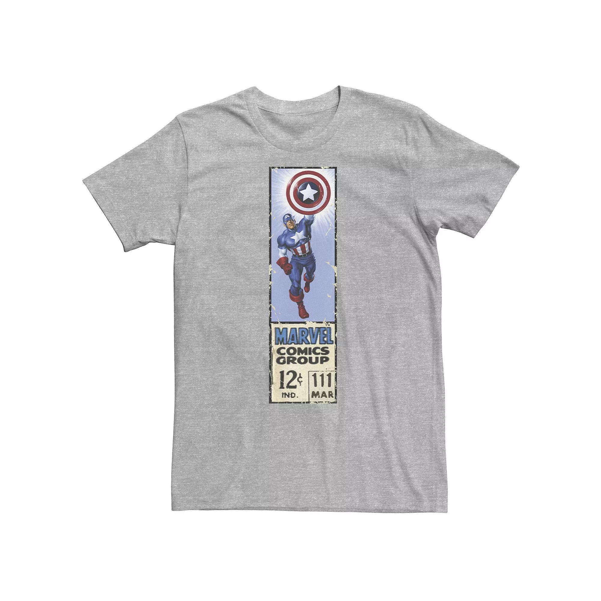 Big & Tall Marvel Captain America Comics Group Vintage Ticket Label Tee, Men's,  Product Image