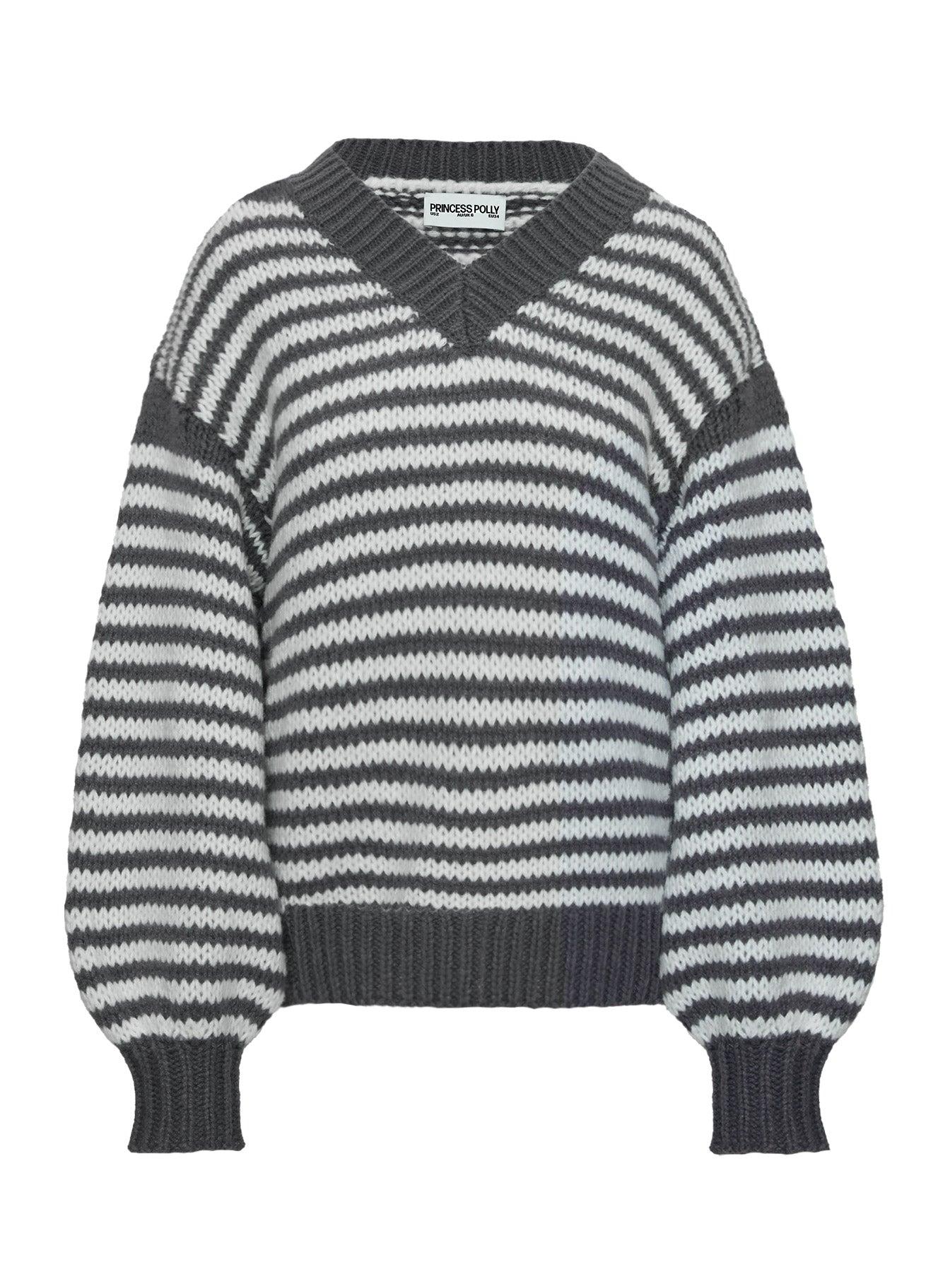Soloman Sweater Grey Stripe Product Image