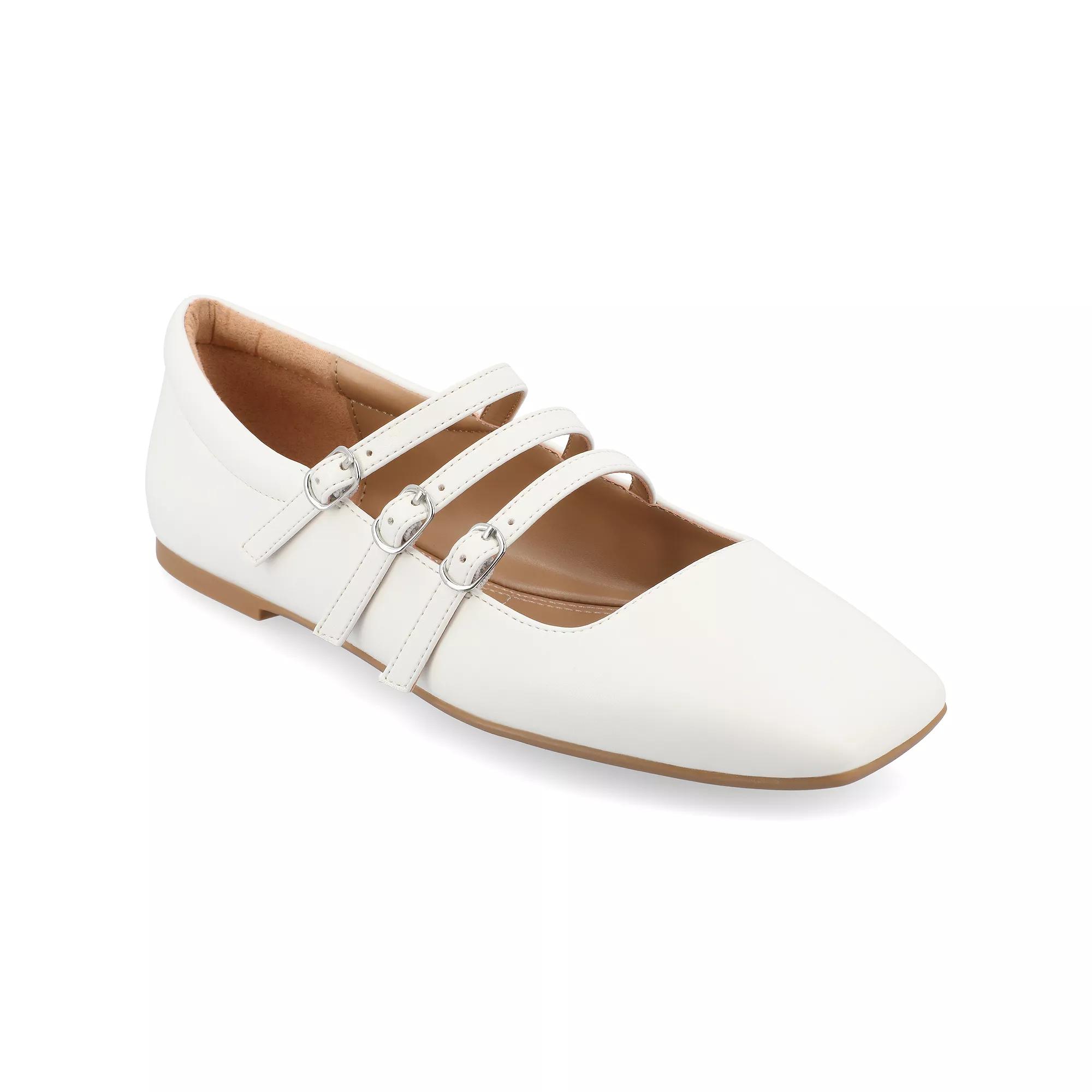 Journee Darlin Women's Multi Strap Square Toe Flats,  Product Image