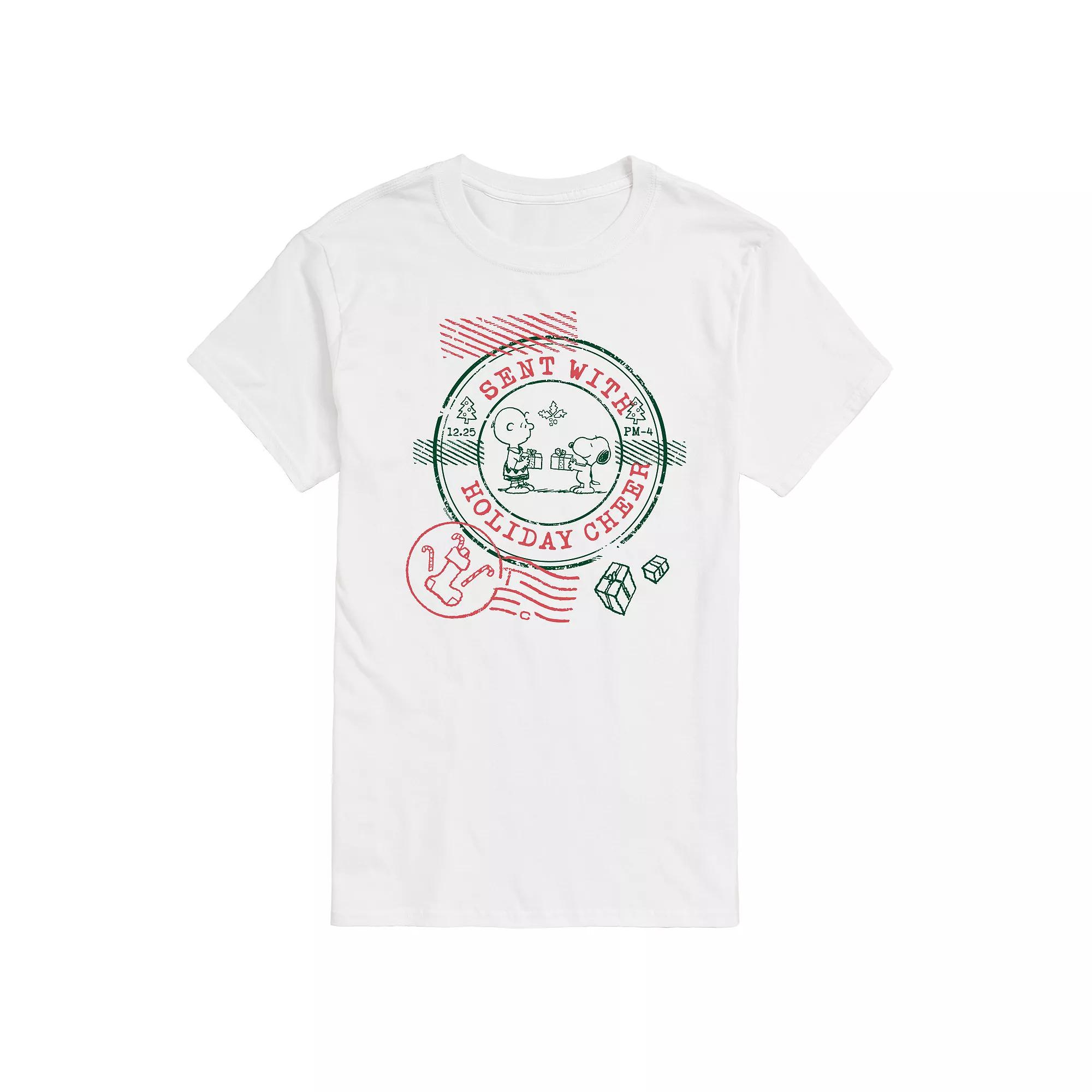 Men's Peanuts Sent With Holiday Cheer Stamp Graphic Tee,  Product Image