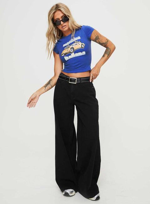 Naylor Mid Rise Wide Leg Jeans Washed Black Denim Product Image