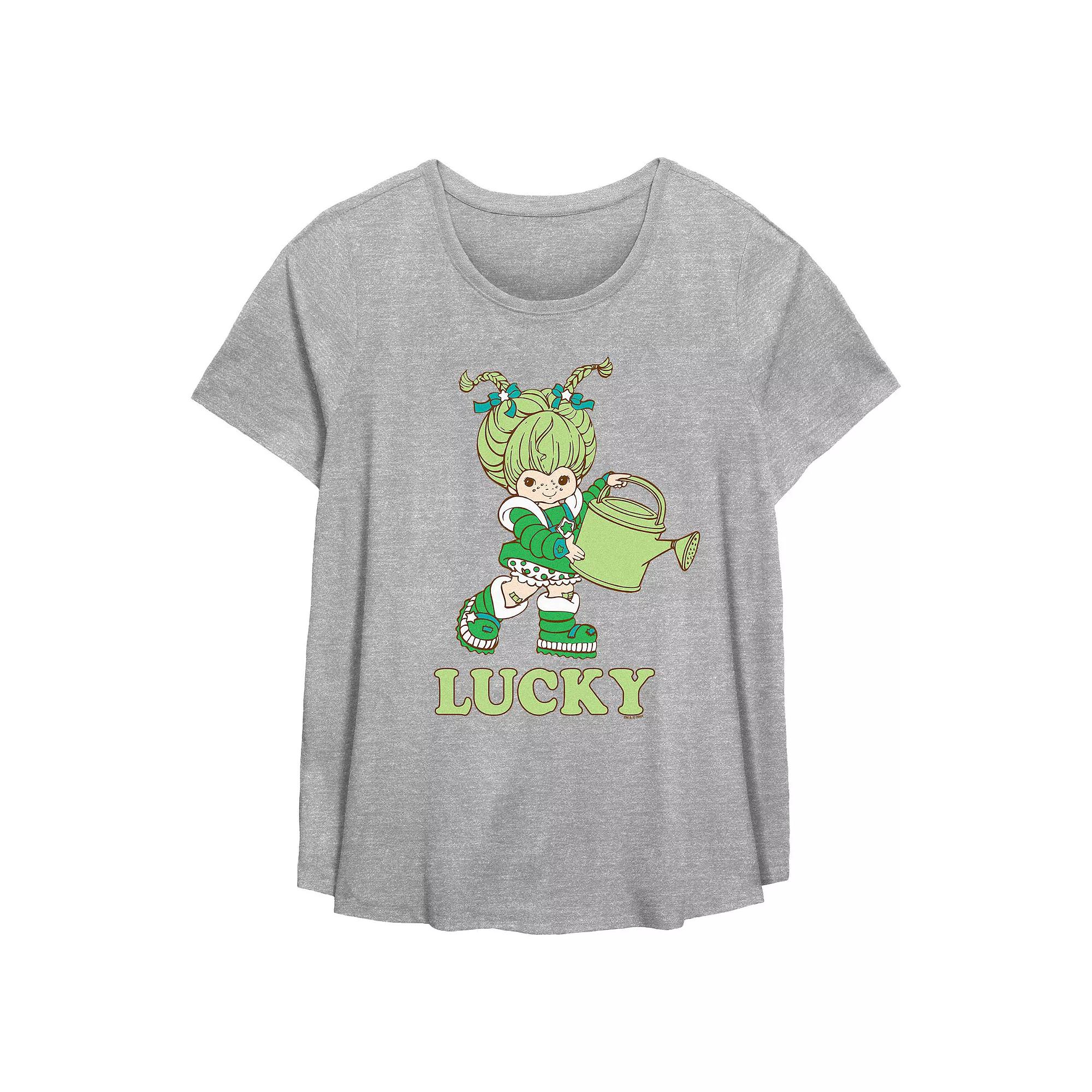 Plus Size Rainbow Brite Patty O'Green Lucky Flowy Graphic Tee, Women's, Size: 4XL, Grey Gray Product Image