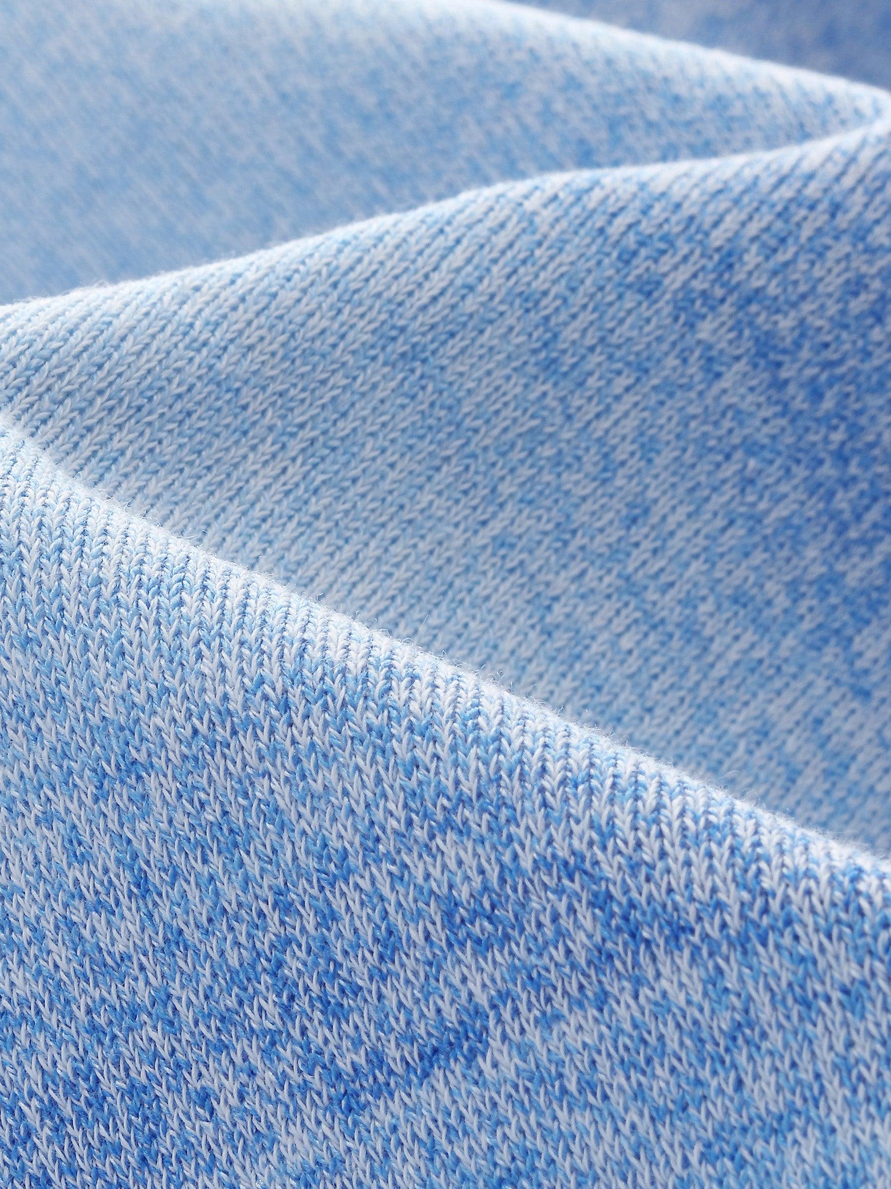 Blue And White Gradient Contrast Trim Women Cardigan Product Image