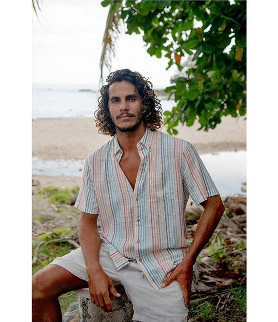 Faherty Breeze Stripe Short Sleeve Woven Shirt Product Image