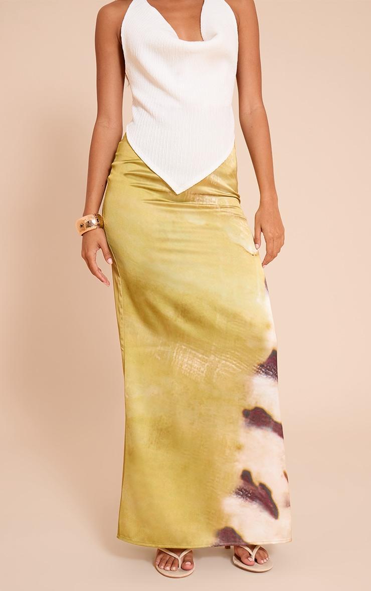 Lime Shell Print Floaty Maxi Skirt Product Image