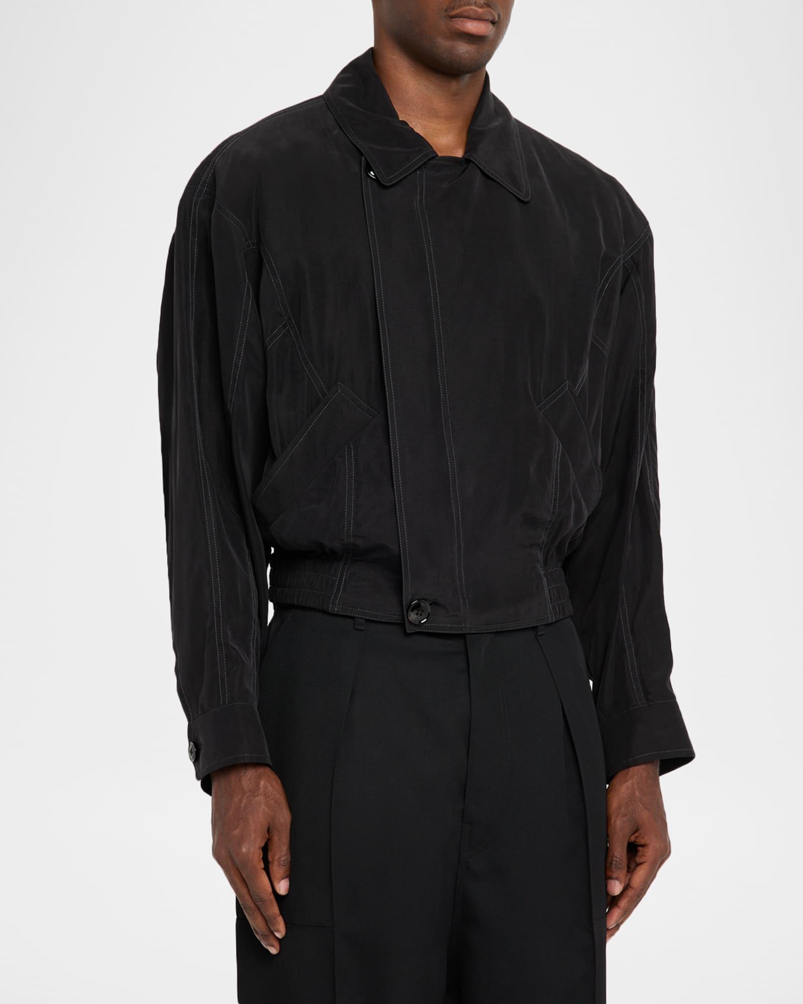 Men's Asymmetrical Lyocell Bomber Jacket Product Image