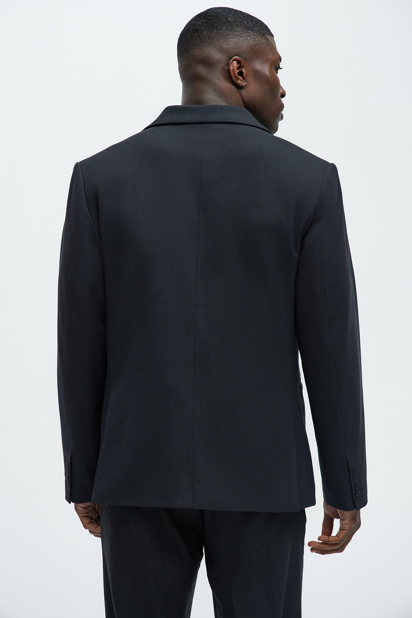 High Peak Lapel Suit Blazer - Black Product Image