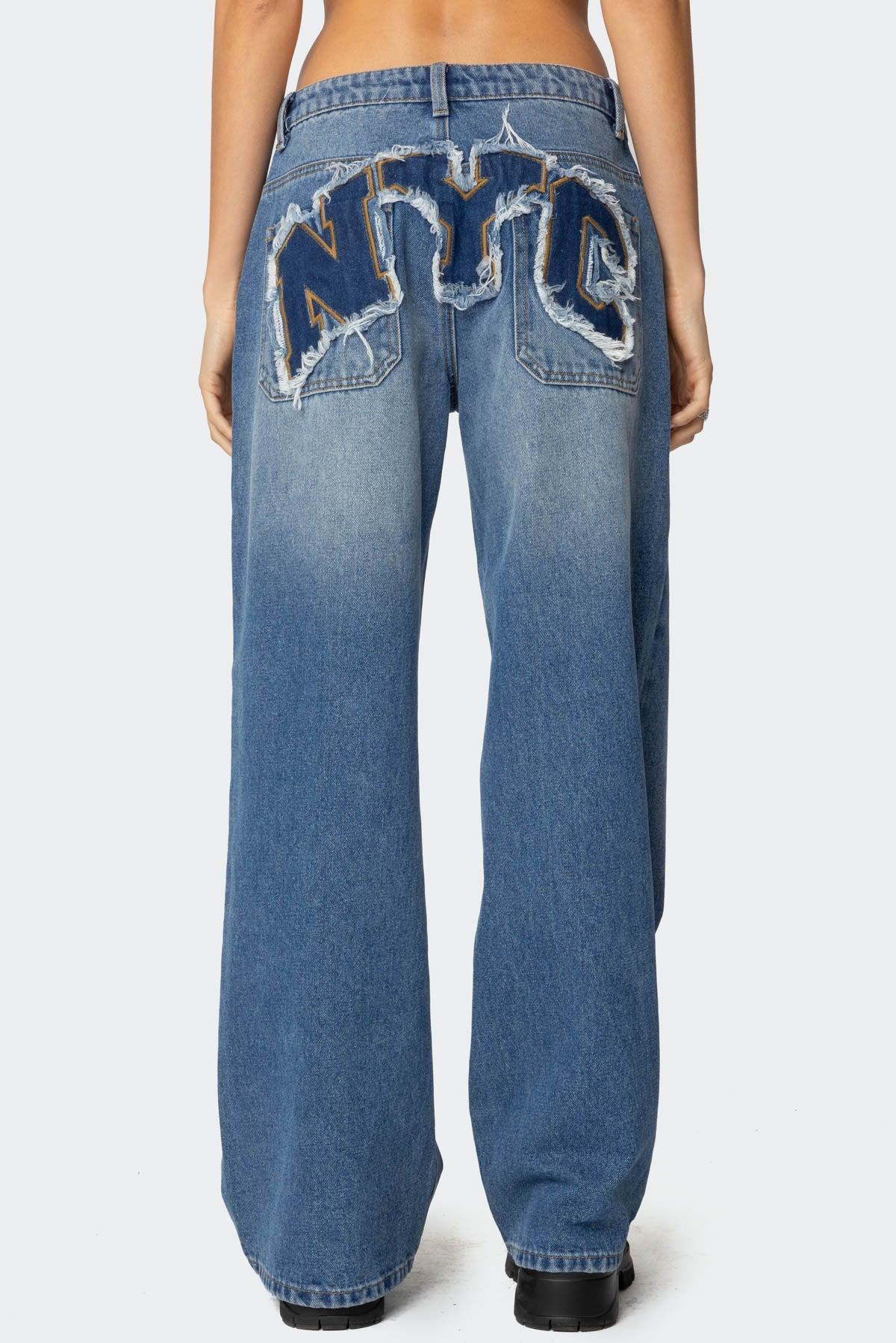 Nyc Washed Low Rise Baggy Jeans Product Image
