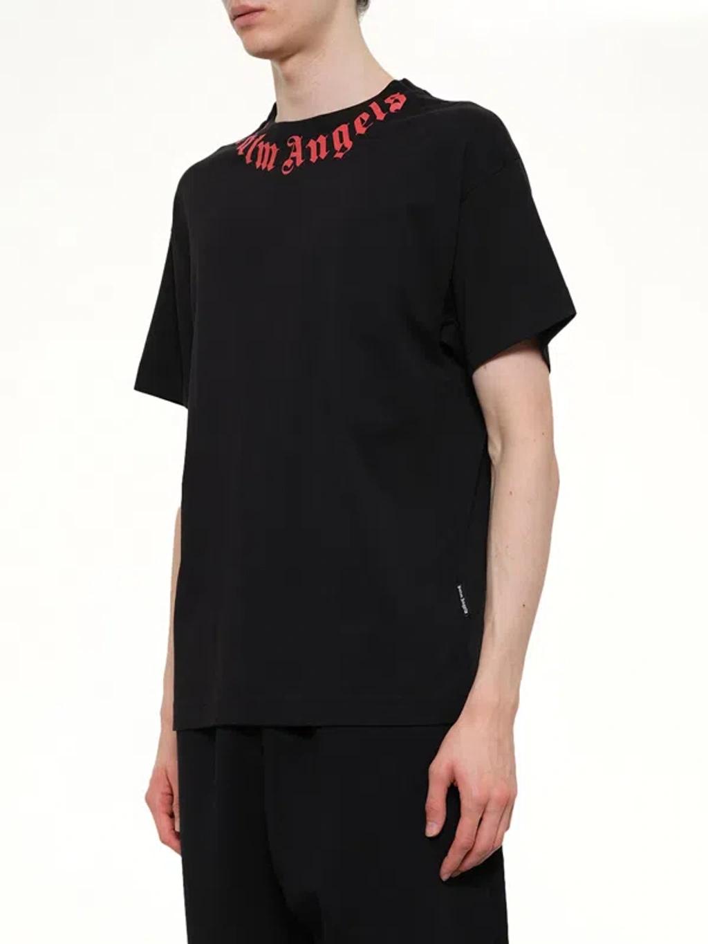 PALM ANGELS Logo Graphic Cotton T-shirt In Black Product Image