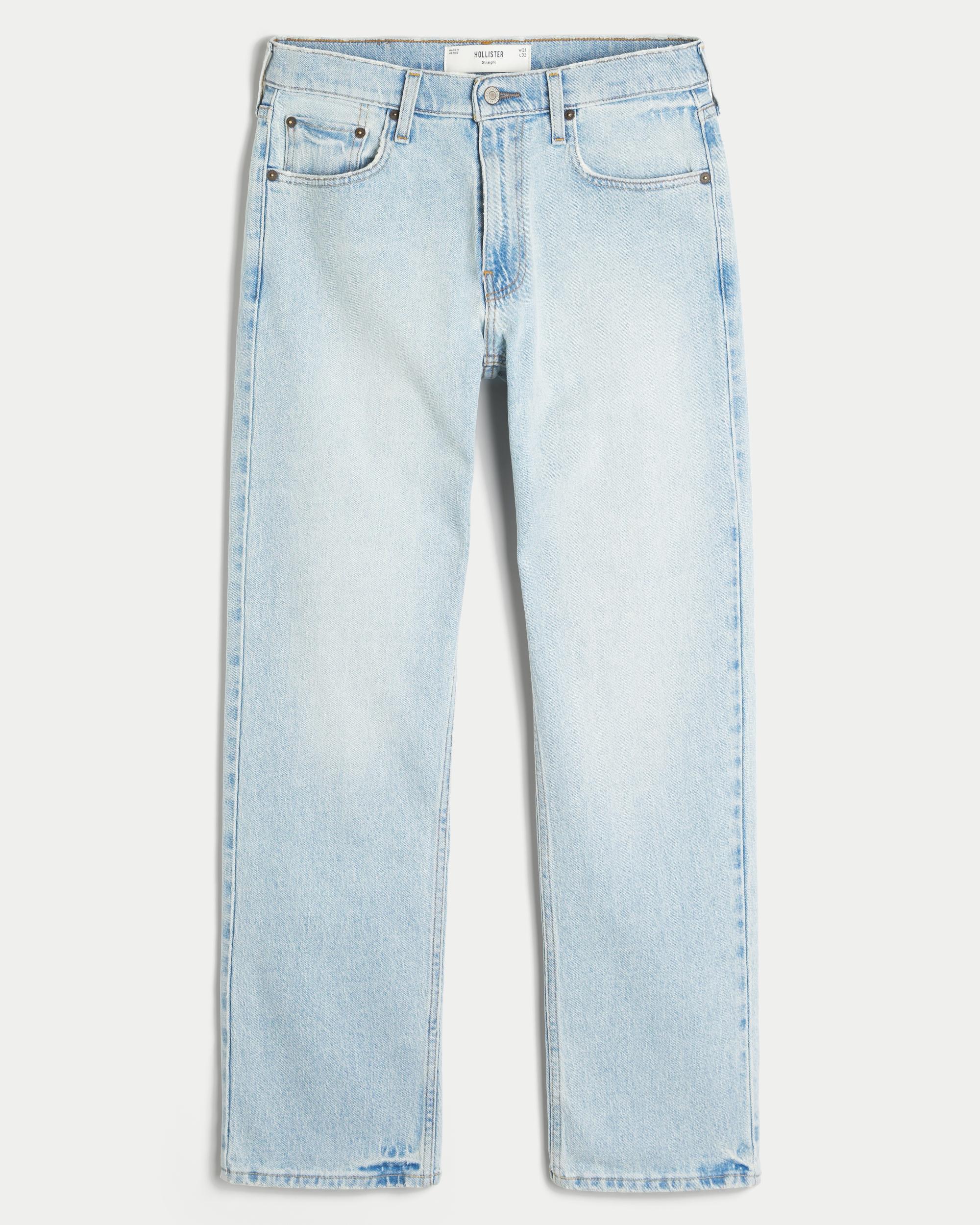 Light Wash Straight Jeans Product Image
