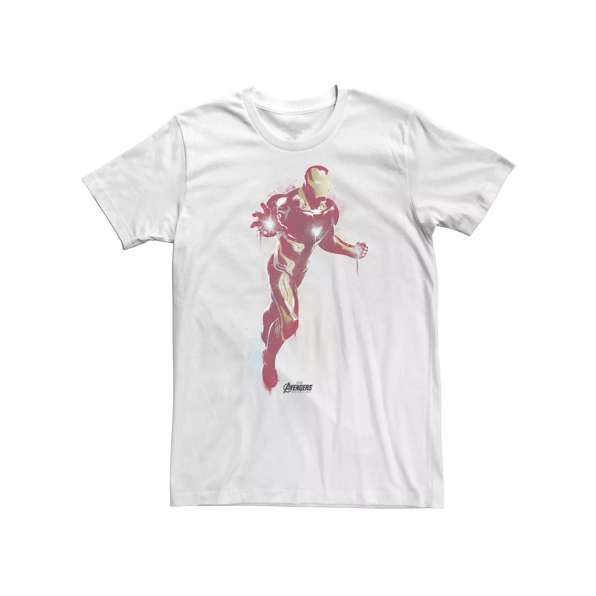 Big & Tall Marvel Avengers Endgame Iron Man Spray Paint Tee, Men's,  Product Image