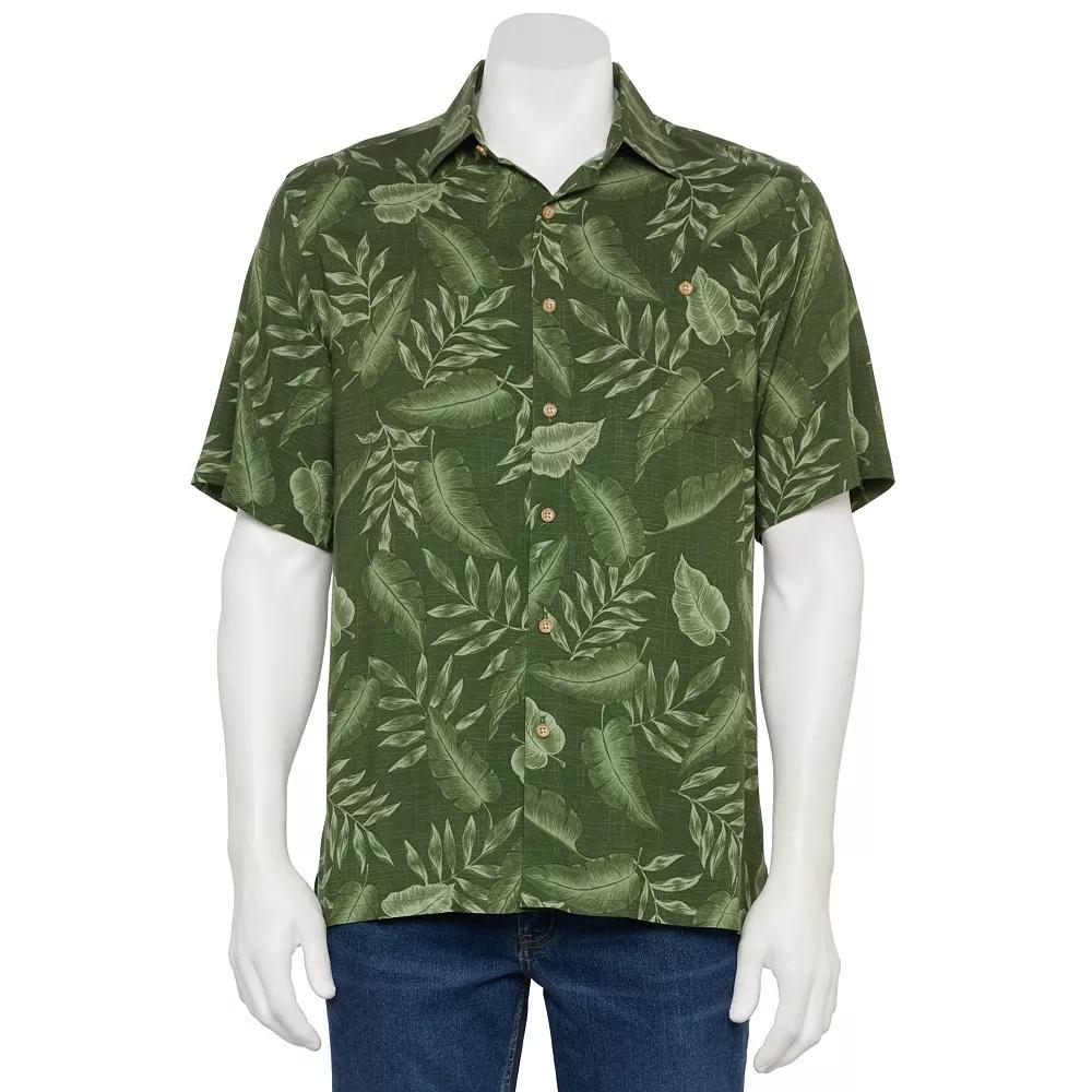 Men's Newport Blue Short Sleeve Button-Up Shirt, Size: Medium, Fig Tonal Solid Product Image