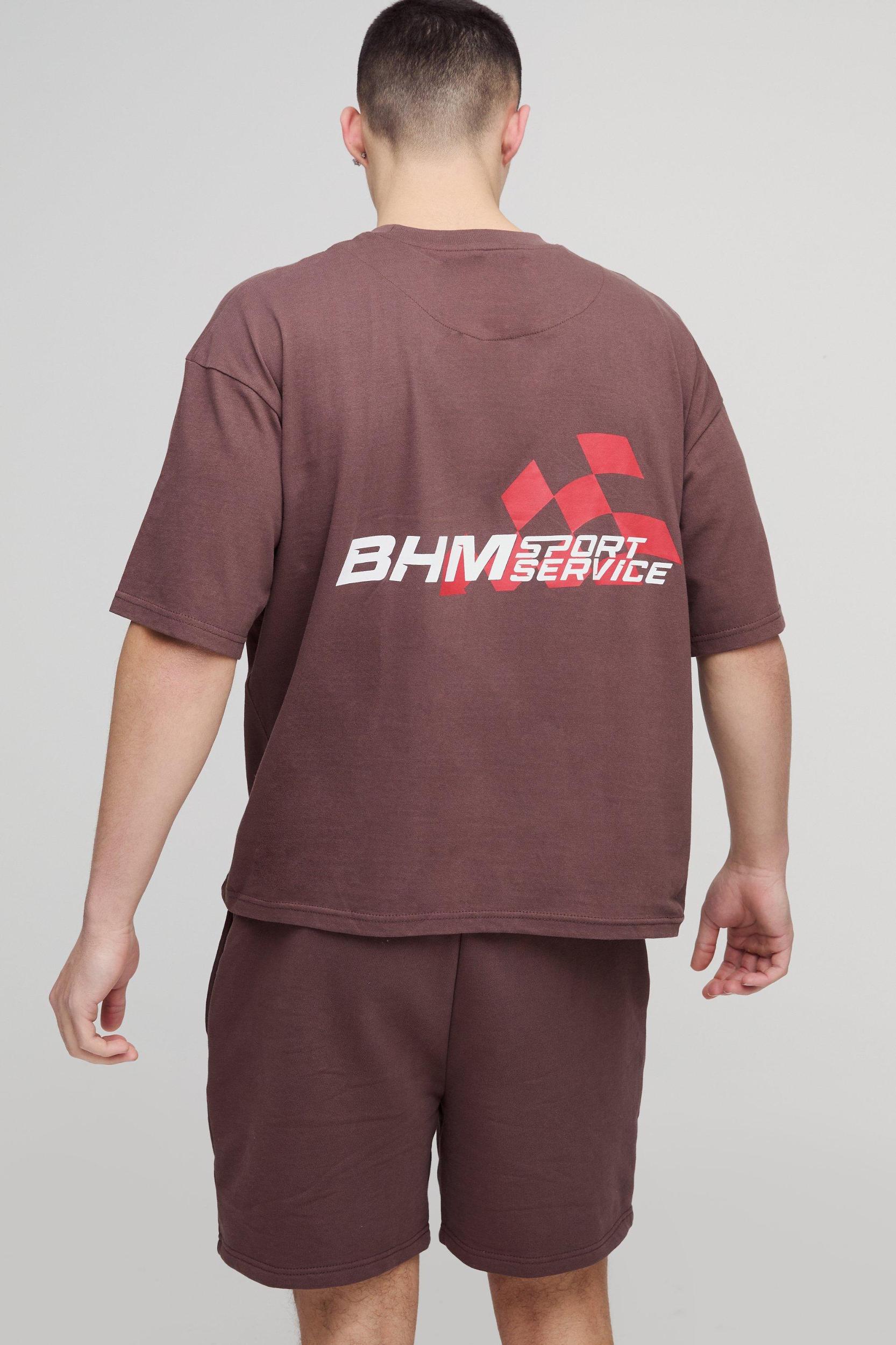 Oversized Boxy BHM Moto T-Shirt & Short Set | boohooMAN USA Product Image