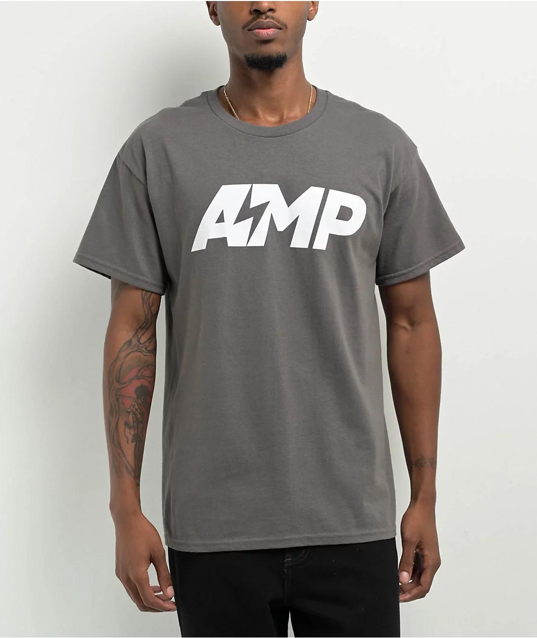 AMP Logo Grey T-Shirt  Product Image