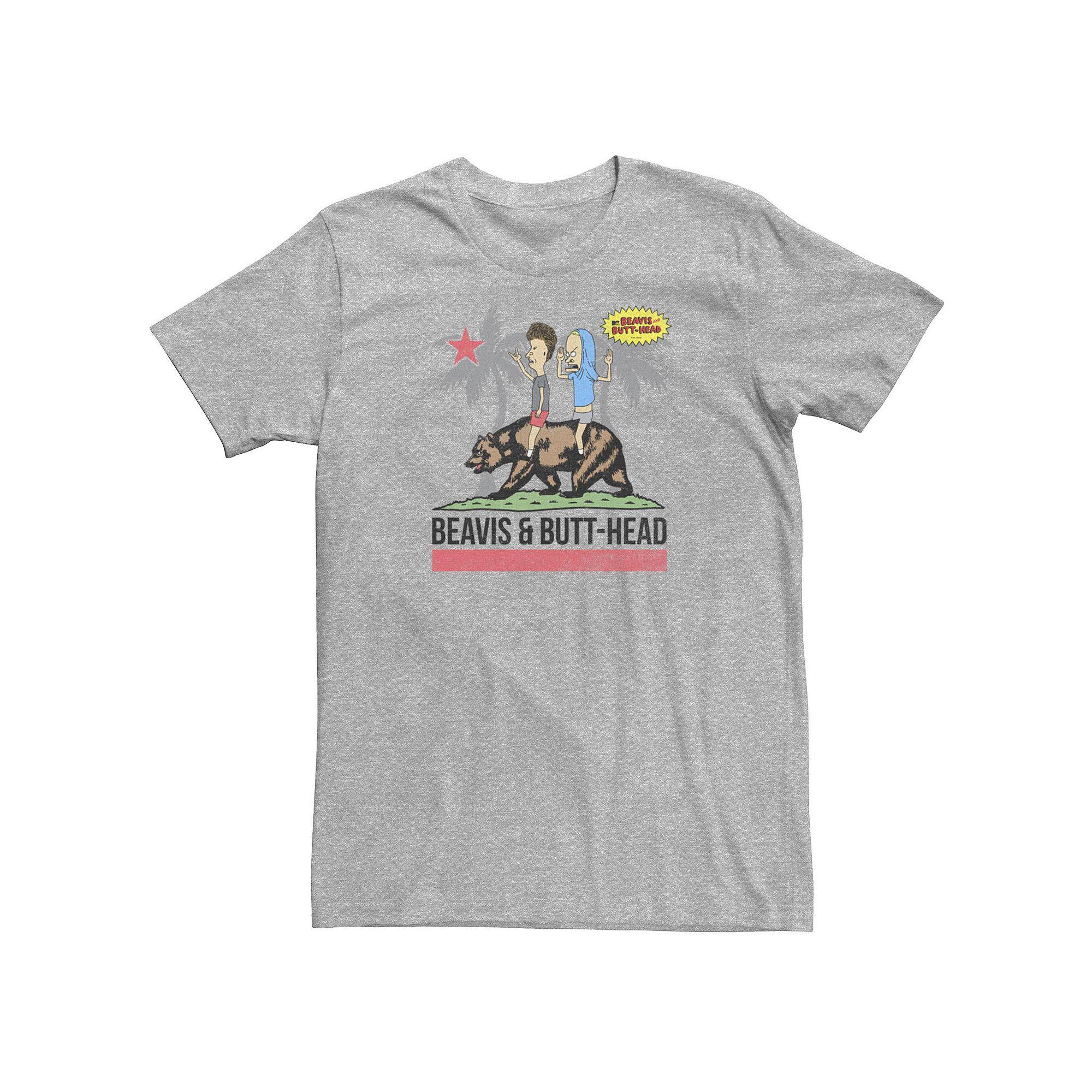 Men's Beavis And Butthead Bear California Flag Tee,  Product Image