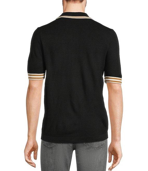 Murano Snit Short Sleeve Textured Coat Front Shirt Product Image