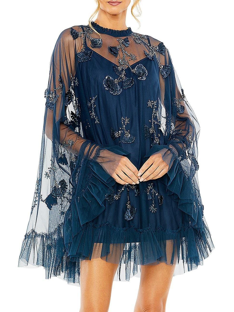 Womens Mac Embellished Mesh A-Line Minidress Product Image