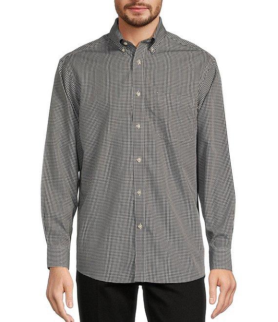 Gold Label Roundtree & Yorke Non-Iron Long Sleeve Small Checked Print Sport Shirt Product Image
