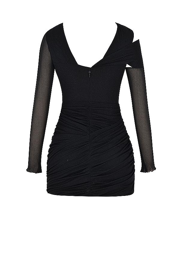 Santa  black glitter cutout mini dress Product Image