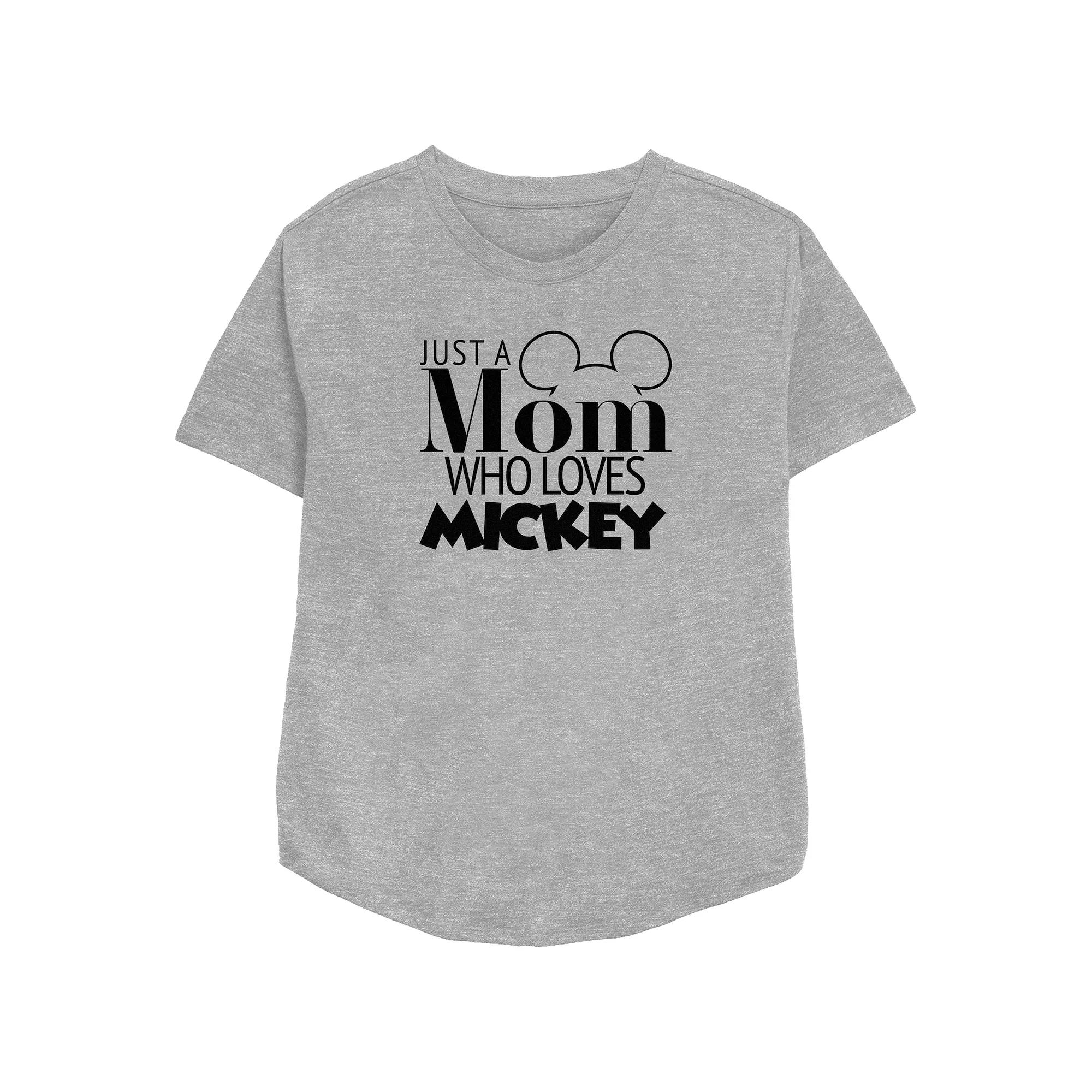 Disney's Mickey Mouse Just A Mom Who Loves Mickey Women's Relaxed Fit Graphic Tee,  Product Image