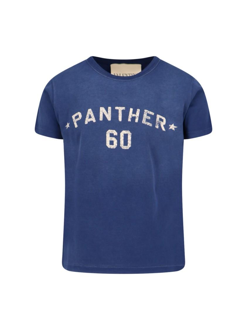 VALENTINO Garavani Navy Cotton T-shirt In Blue Product Image