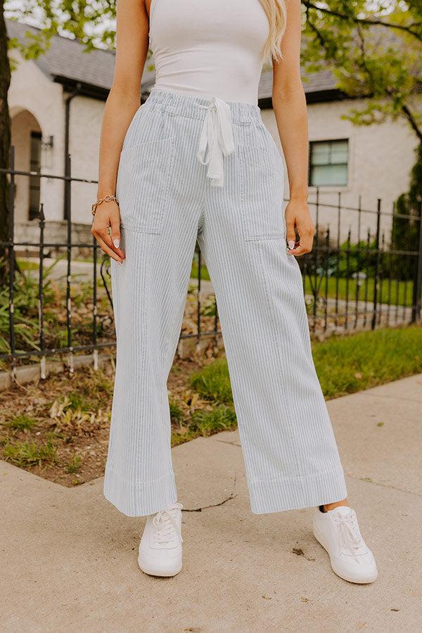 The Paisley High Waist Stripe Straight Leg Pants Product Image