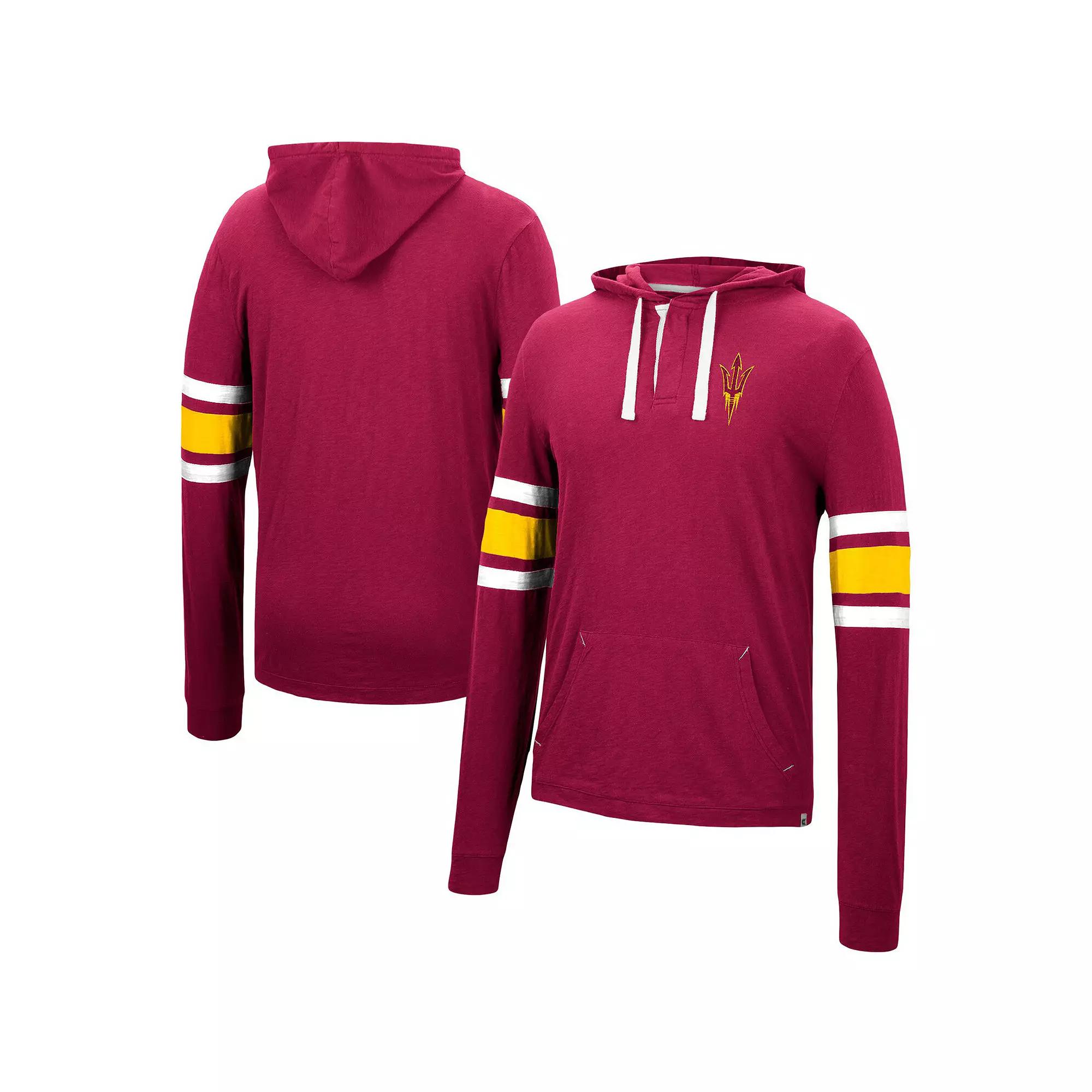 Men's Colosseum Maroon Arizona State Sun Devils Lebowski Hoodie Long Sleeve T-Shirt,  Product Image