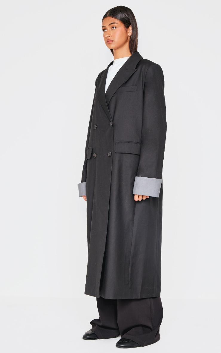 Black Tailoring Trim Trench Coat Product Image