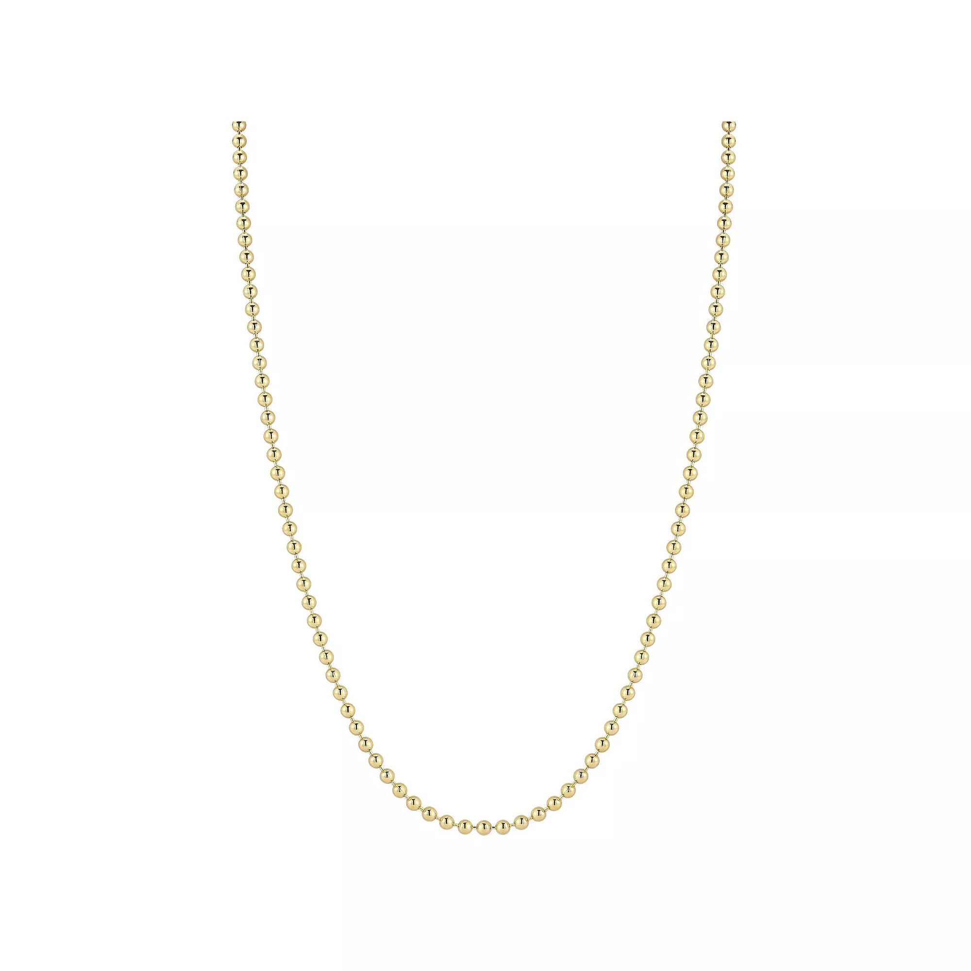 Men's Menster Sterling Silver Ball Necklace, Size: 20", Gold Tone Product Image