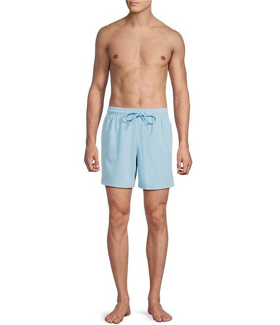 Caribbean Palmsway 6#double; Solid Swim Trunks Product Image