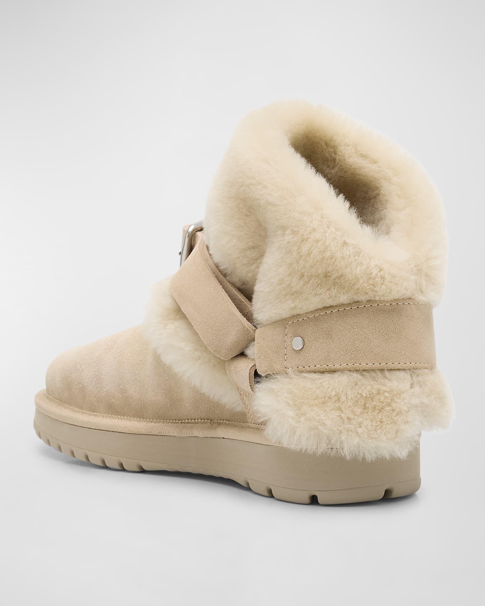 Chubby Suede Shearling Harness Booties Product Image