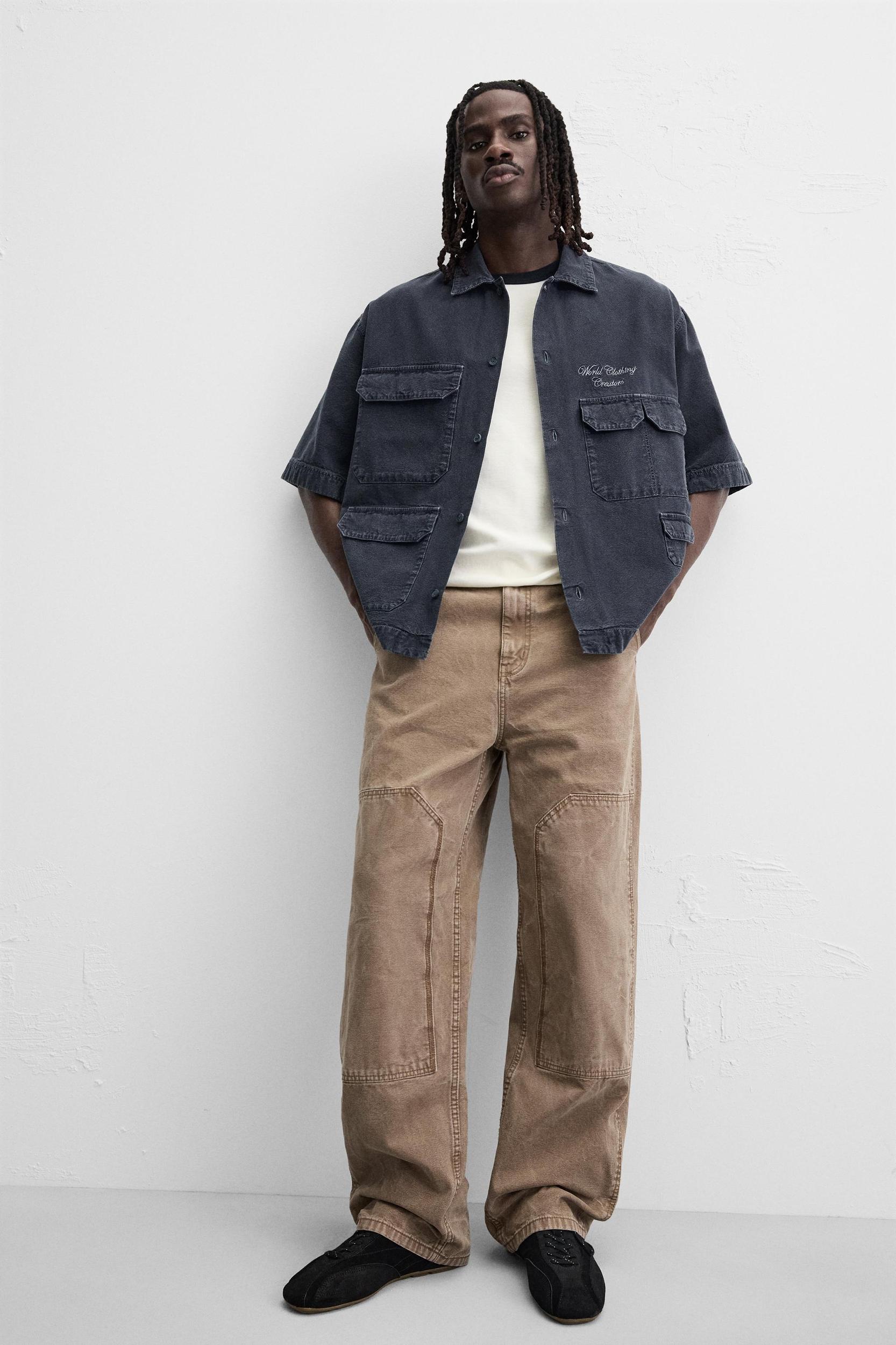 EMBROIDERED UTILITY POCKET SHIRT Product Image