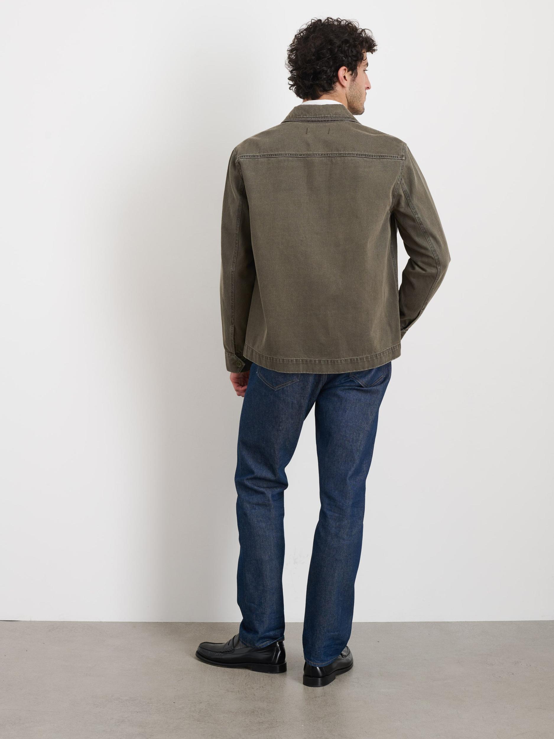 Garment Dyed Work Jacket in Recycled Denim Product Image