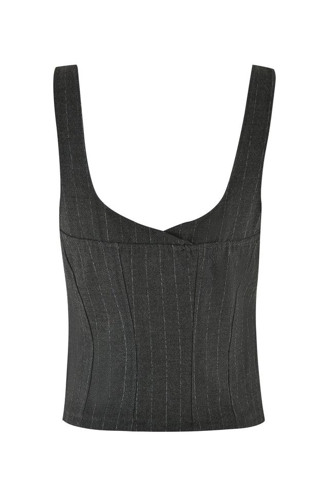 MARRION CORSET - GREY : PINSTRIPE Product Image